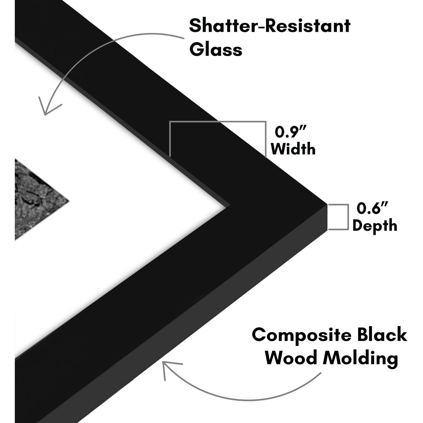 Americanflat 12X16 Picture Frame In Black - Use As 8X12 Picture Frame With Mat Or 12X16 Frame Without Mat - Engineered Wood With Shatter Resistant Glass - Horizontal And Vertical Formats For Wall