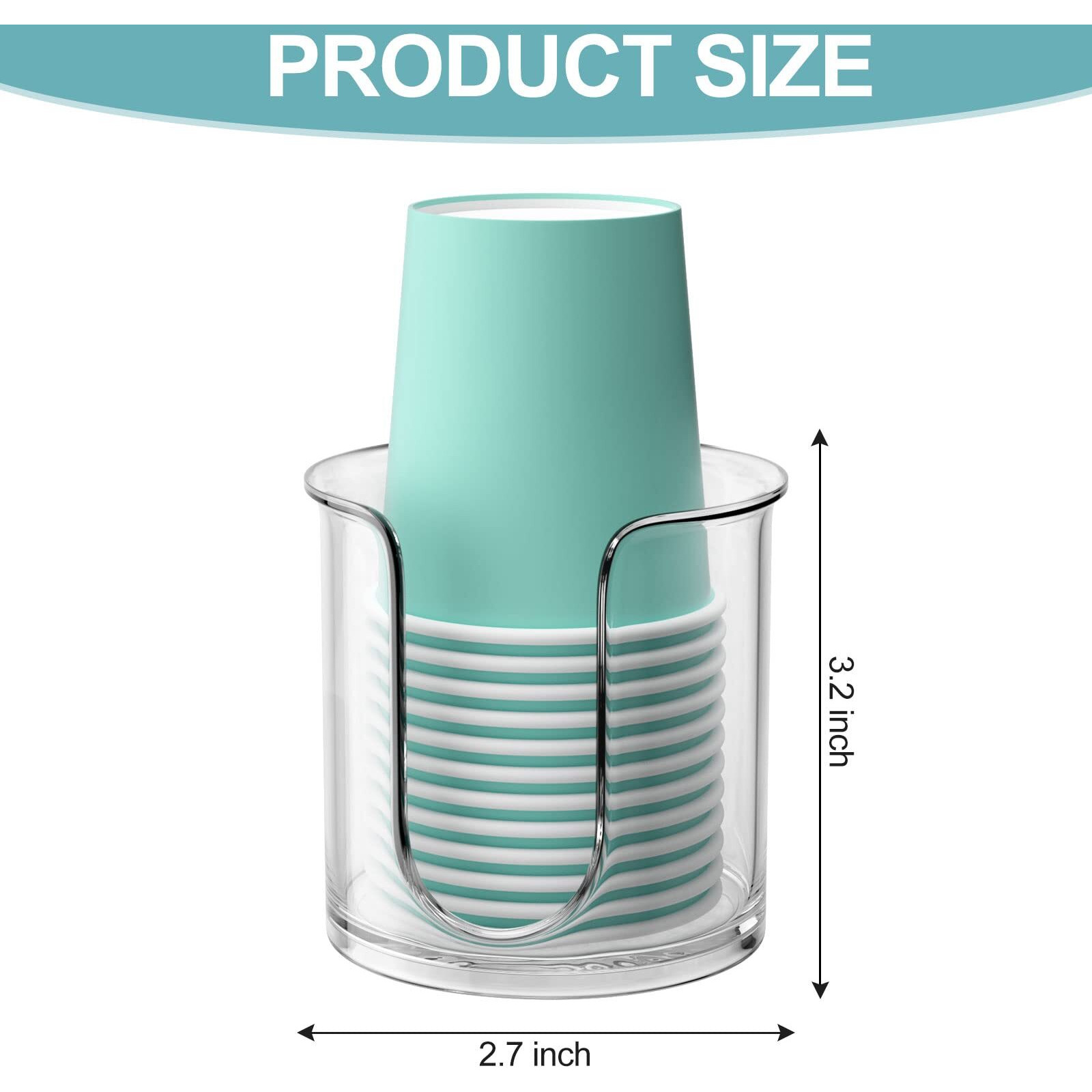 Byaway Bathroom Cup Dispenser,Small Disposable Paper Cup Holder,Compact Mouthwash Cups Holder Pc Cup Dispenser For Bathroom Vanity Countertop (2 Pack)