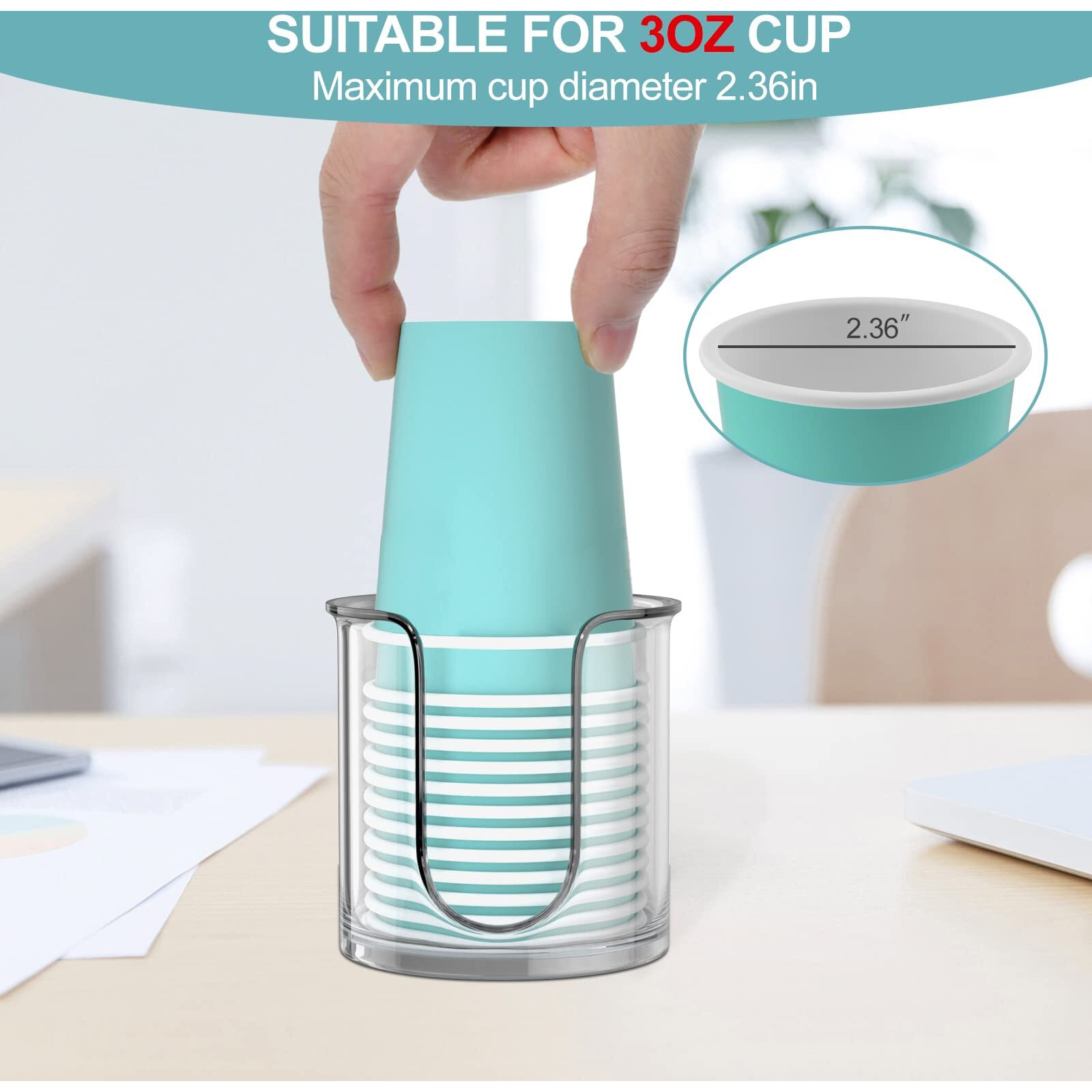 Byaway Bathroom Cup Dispenser,Small Disposable Paper Cup Holder,Compact Mouthwash Cups Holder Pc Cup Dispenser For Bathroom Vanity Countertop (2 Pack)