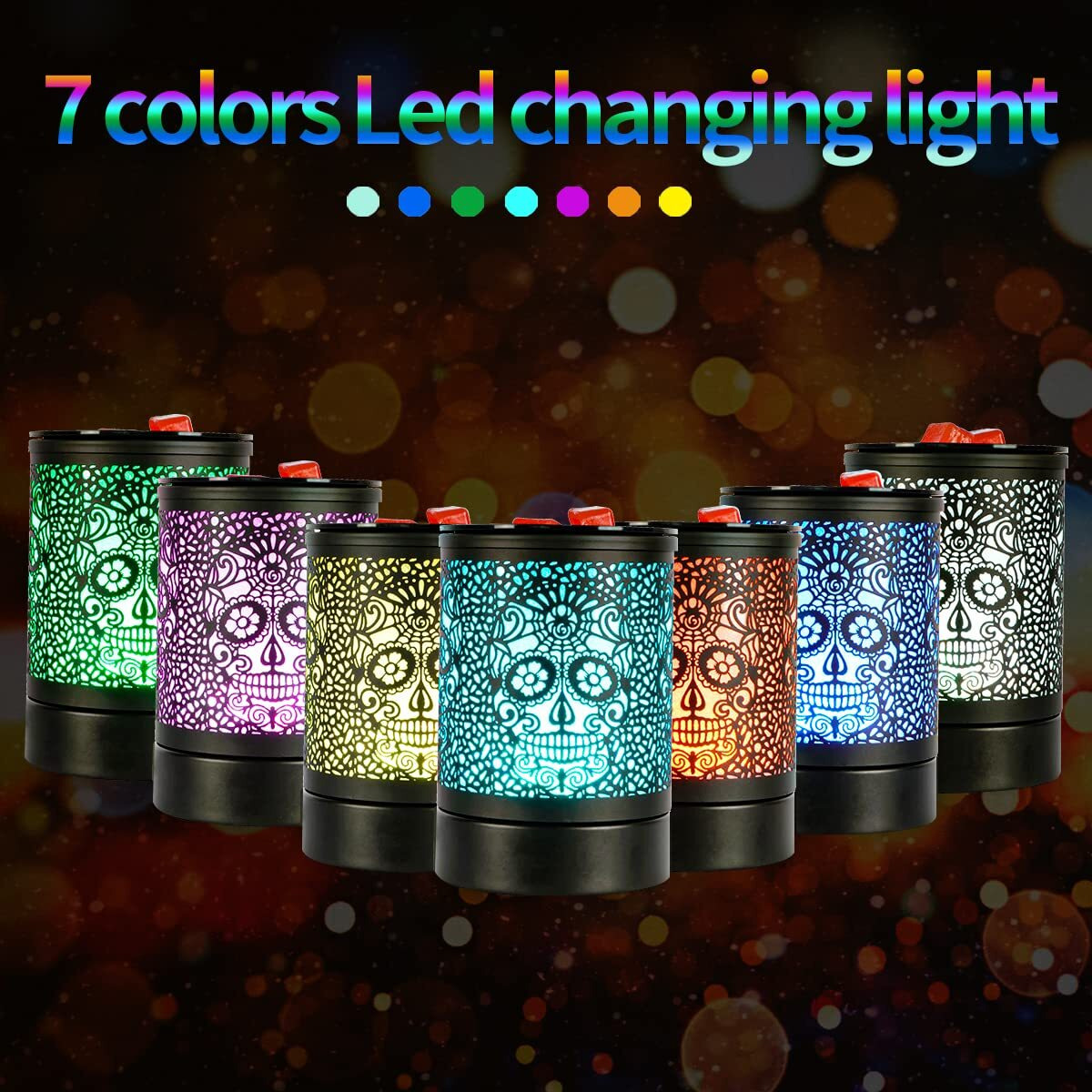 Enaroma Skull Black Electric Fragrance Wax Melts Warmer Oil Melter Scented Tart Burner For Home Decor