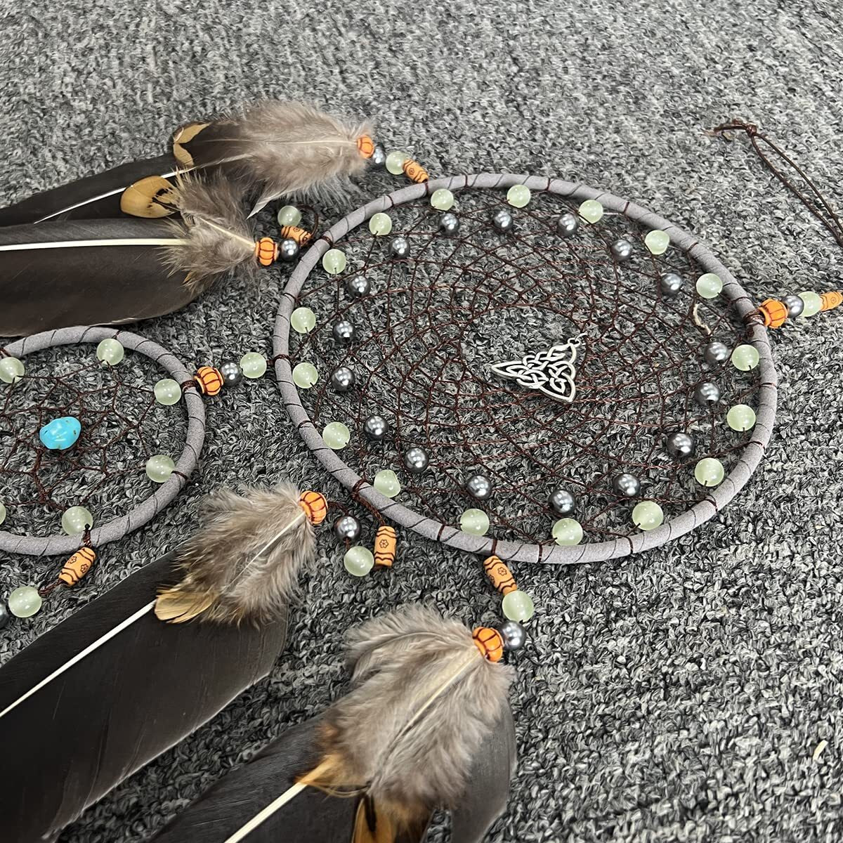 Dream Catchers Handmade Feather Native Home Wall Decoration Brown