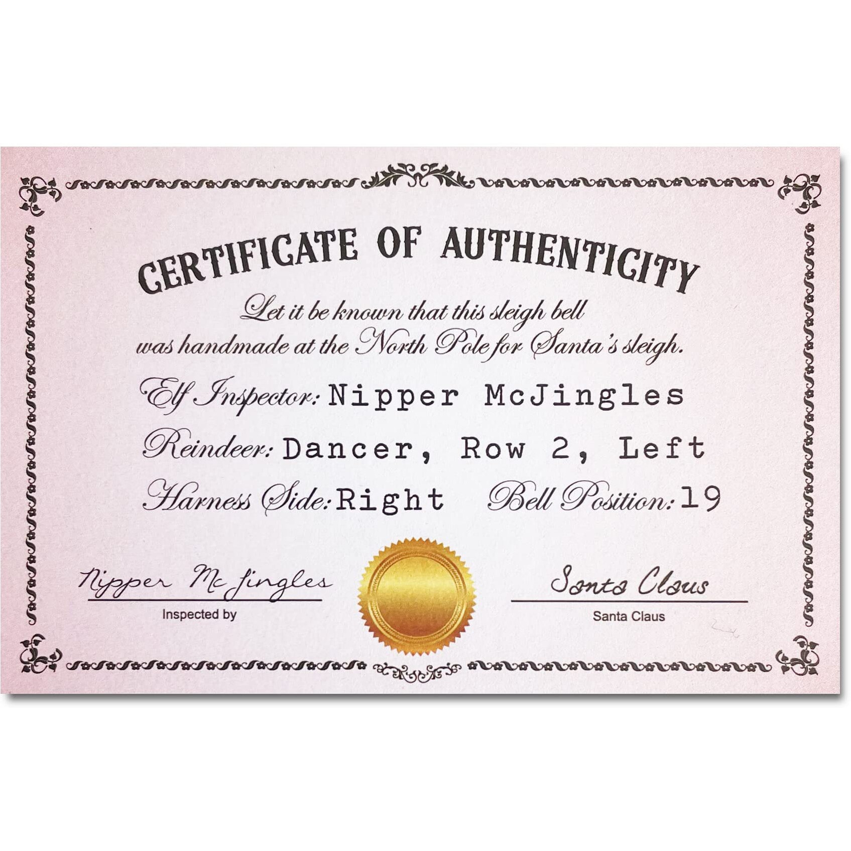 Polar Express Sleigh Bell And Certificate Of Authenticity