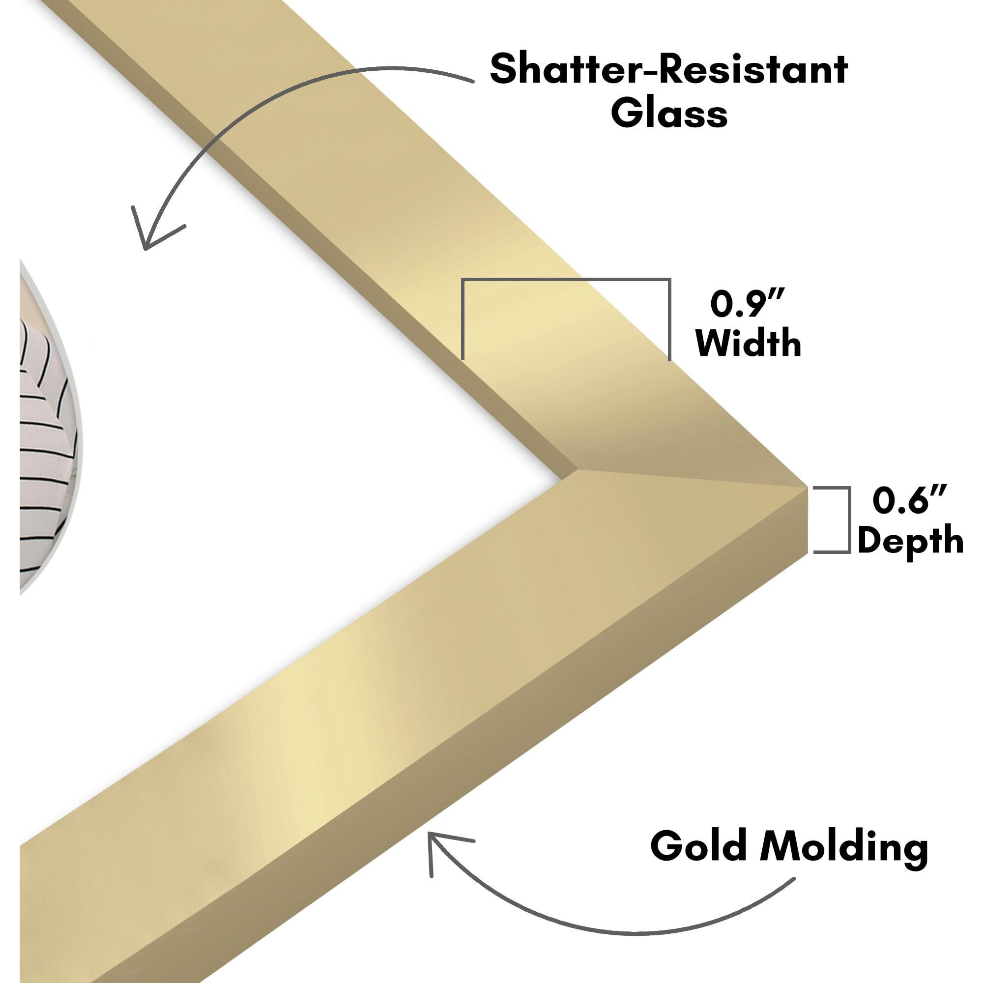 Americanflat 4X6 Picture Frame With Oval-Shaped Mat In Gold - Use As 6X8 Picture Frame Without Mat Or 4X6 Frame With Mat - Engineered Wood Photo Frame With Shatter-Resistant Glass And Easel