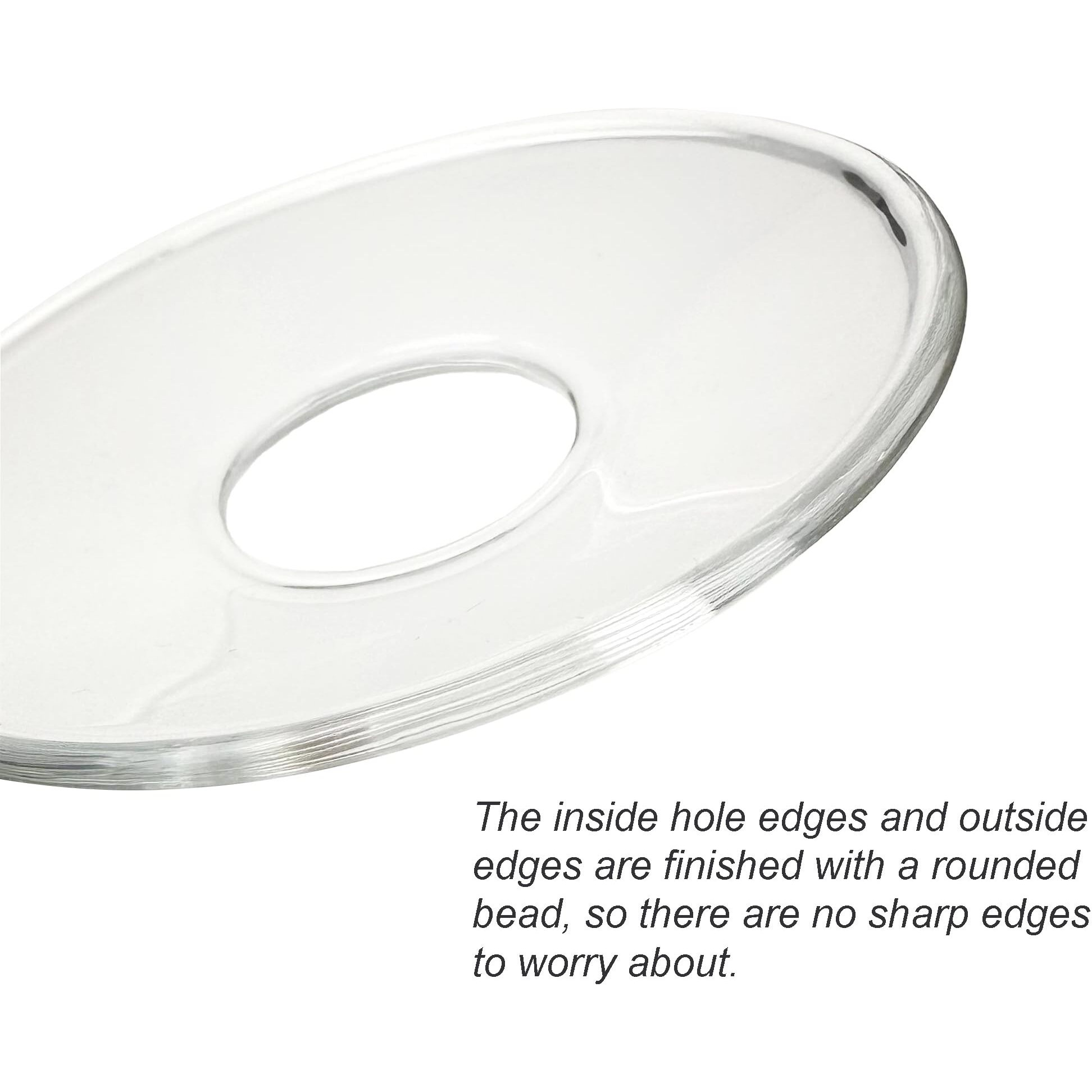 Vgeuna 12 Pieces Bent Glass Candle Bobeches, Candle Rings, Bobeches For Candlestick Holders (Round)