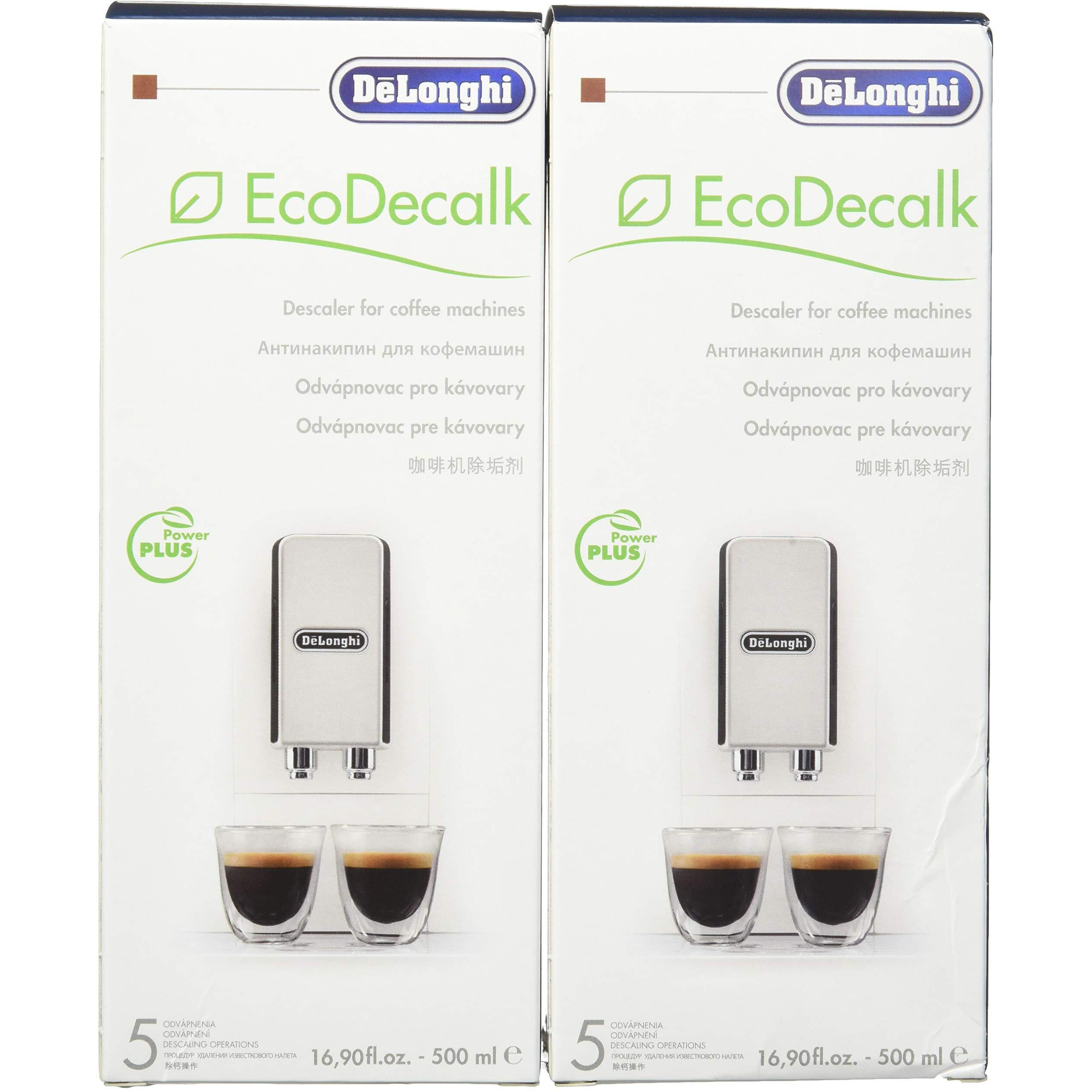 Delonghi Eco Descaling Solution 5513291781, 16.9 Fl Oz (Pack Of 2), White