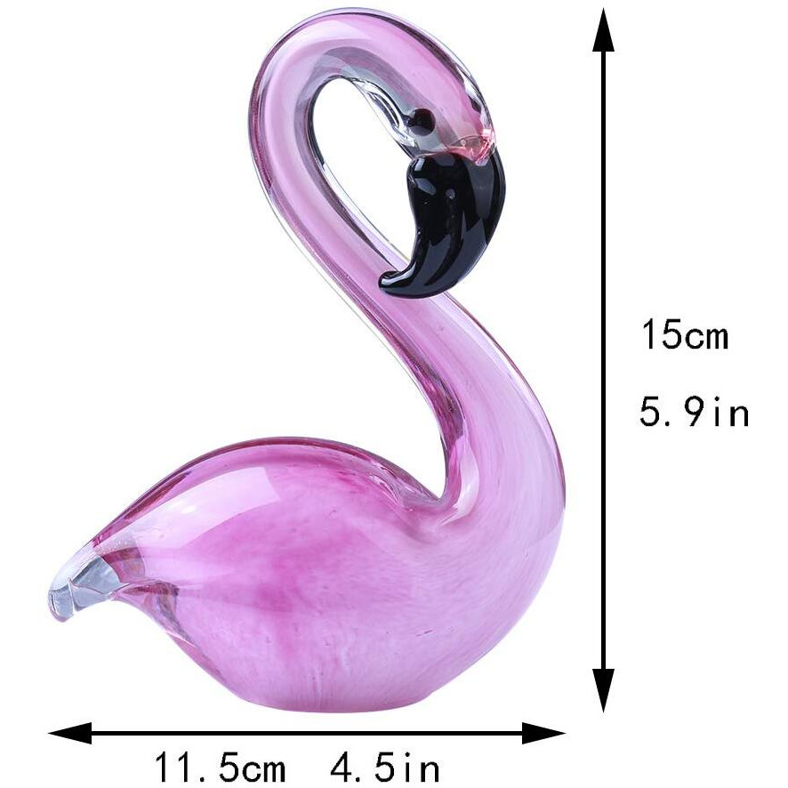 Glass Figurine, Hand Blown Glass Flamingo, Souvenir, Handmade Art Decor, Pink Flamingo