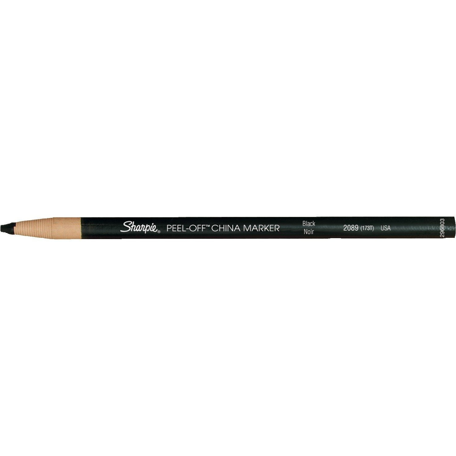 Sharpie Peel-Off China Marker Grease Pencils, Black, Box Of 12