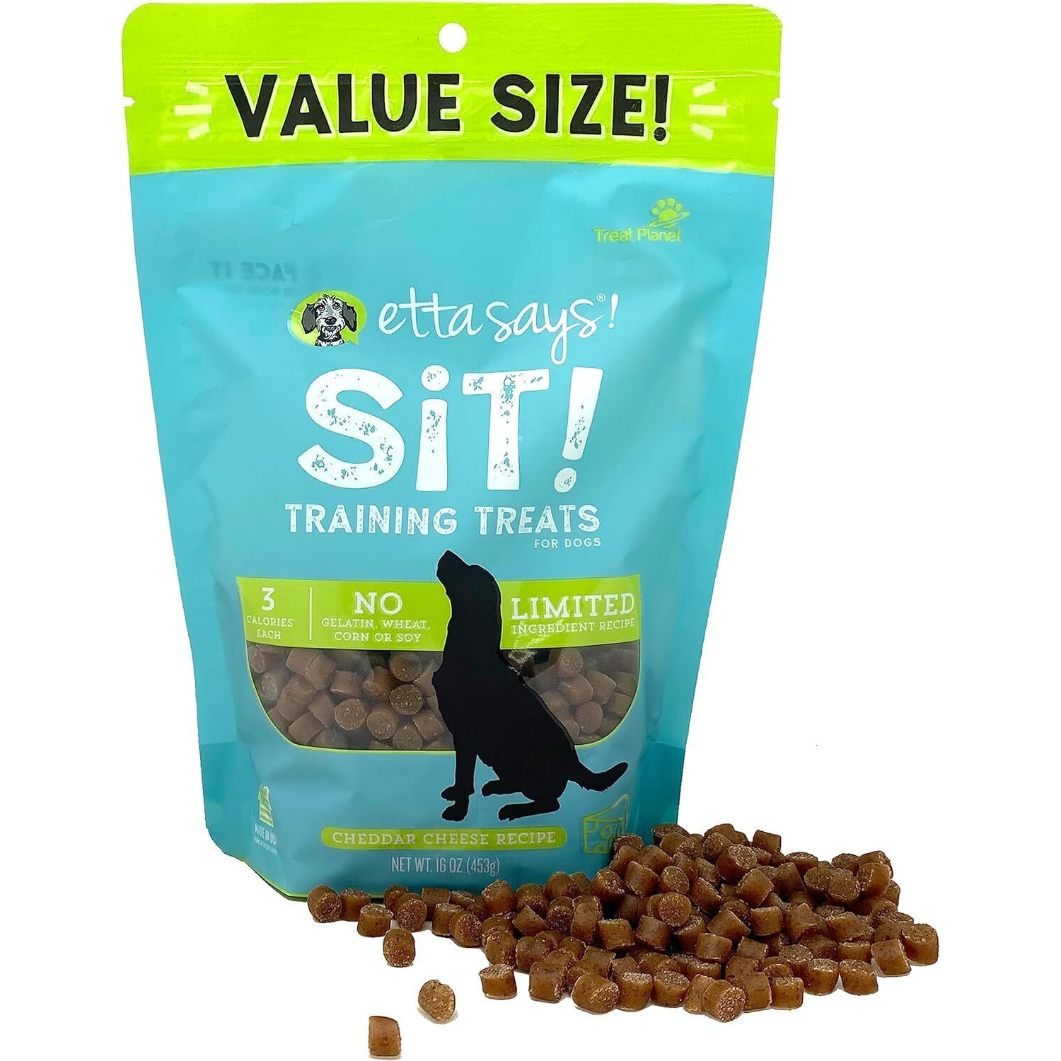Etta Says Sit Cheese Training Treats For Dogs 16 Ounce Soft Dog Treats - Made In The Usa Dog Treats, Limited Ingredients, Low Calorie, No Gelatin, Wheat, Corn Or Soy