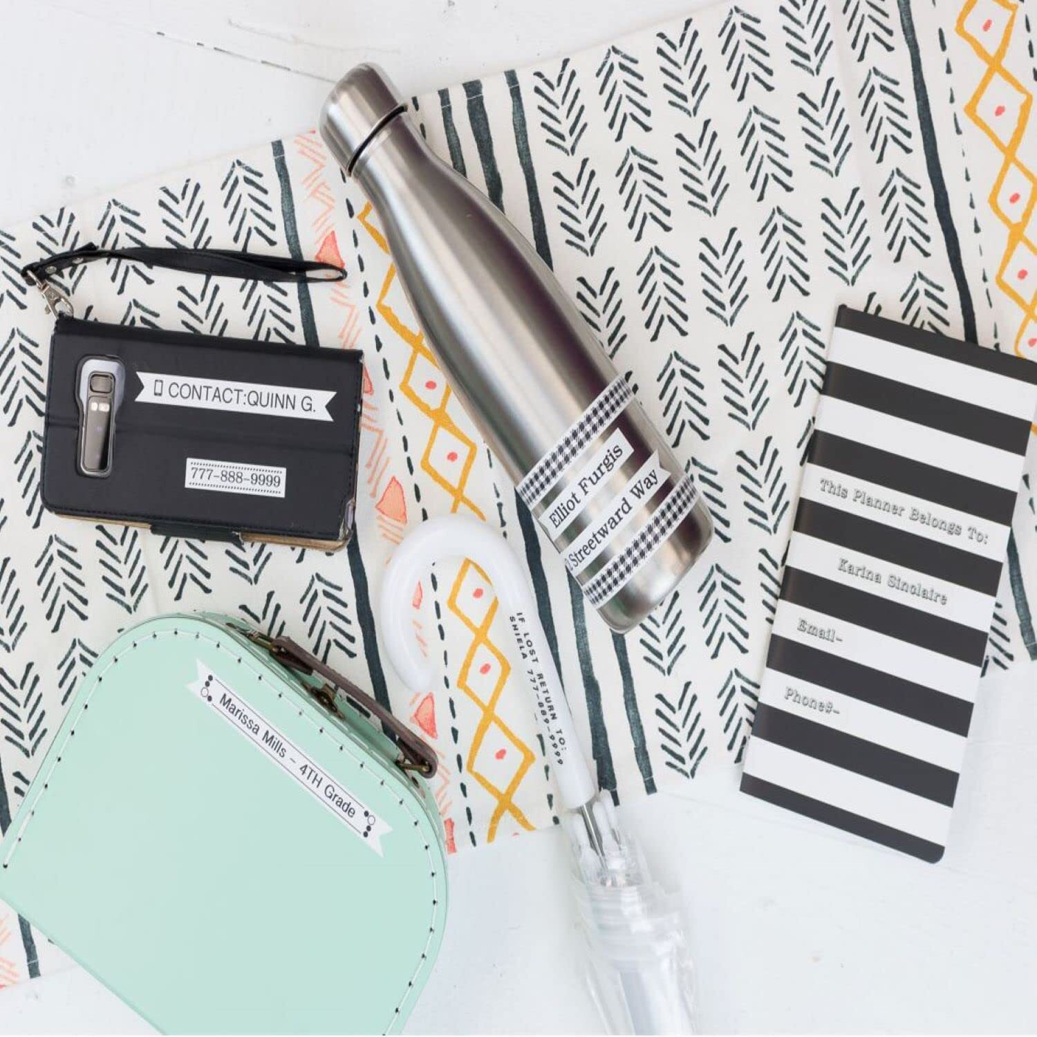 Brother P-Touch, Pth110Bp, Portable Label Maker Bonus Bundle (4 Label Tapes Included) Handheld For Home, Home Office, And On-The-Go Use