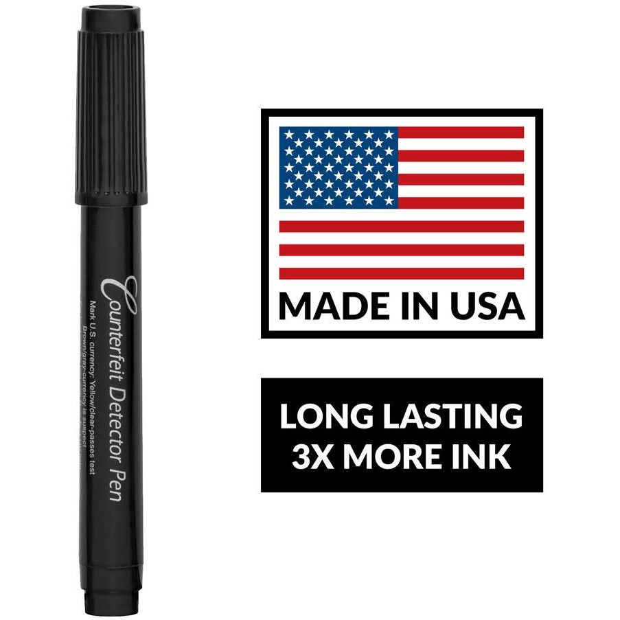 Dri Mark Cfd5Pk Counterfeit Bill Detector Marker Pen, Made In The Usa, 3 Times More Ink, Pocket Size, Fake Money Checker - Money Loss Prevention Tester & Fraud Protection For U.S. Currency (Pack Of 5)