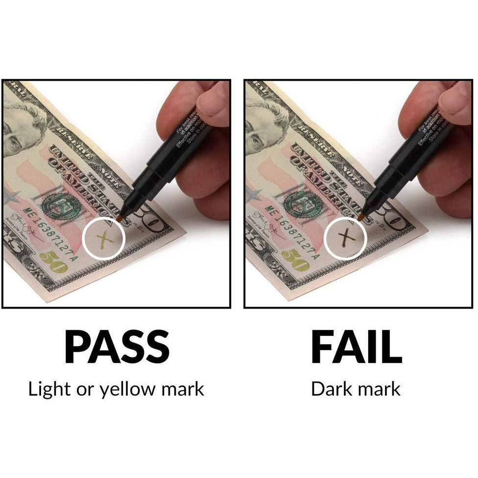 Dri Mark Cfd5Pk Counterfeit Bill Detector Marker Pen, Made In The Usa, 3 Times More Ink, Pocket Size, Fake Money Checker - Money Loss Prevention Tester & Fraud Protection For U.S. Currency (Pack Of 5)