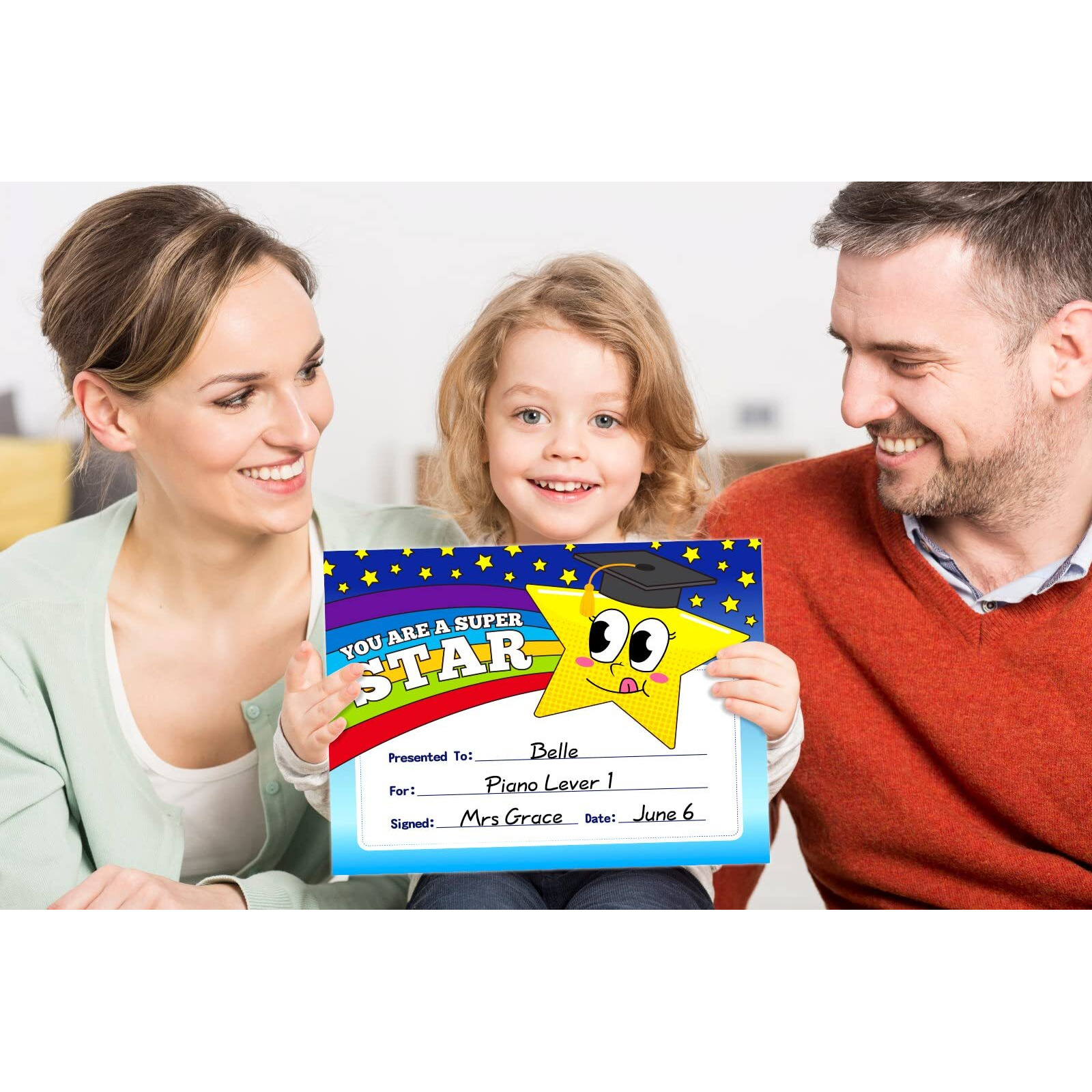 D24Time 30Pcs Certificate Of Awards For Kids Students 8" X 10" Super Star Certificates Paper For Teachers Kindergarten Certificate Of Achievement Preschool Diploma Award For Back To School Graduation