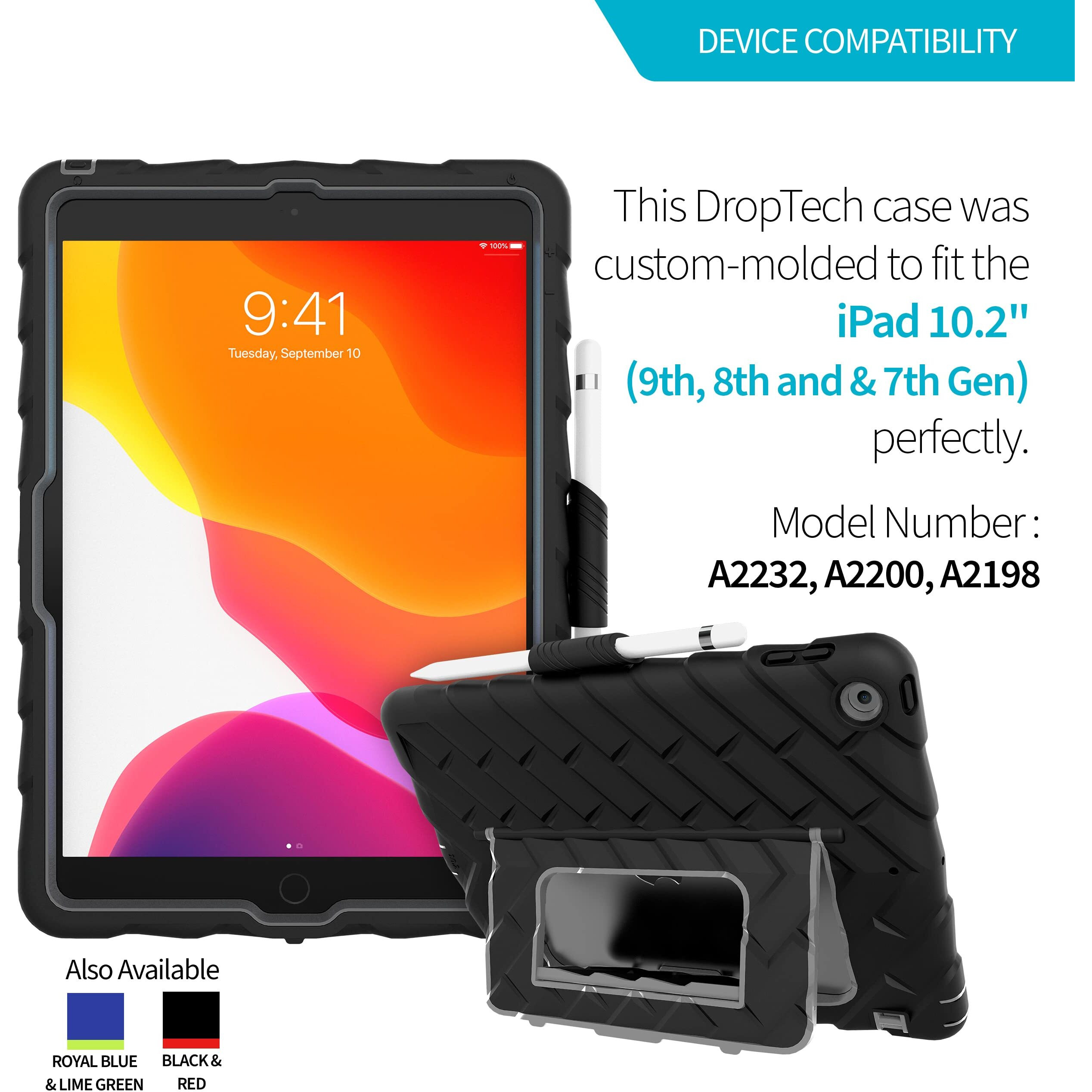 Gumdrop Hideaway Case Fits Apple Ipad 9Th | 8Th | 7Th Gen (10.2-Inch) Designed For K-12 Students Teachers And Classrooms - Drop Tested Rugged Shockproof Bumpers For Reliable Device Protection - Black