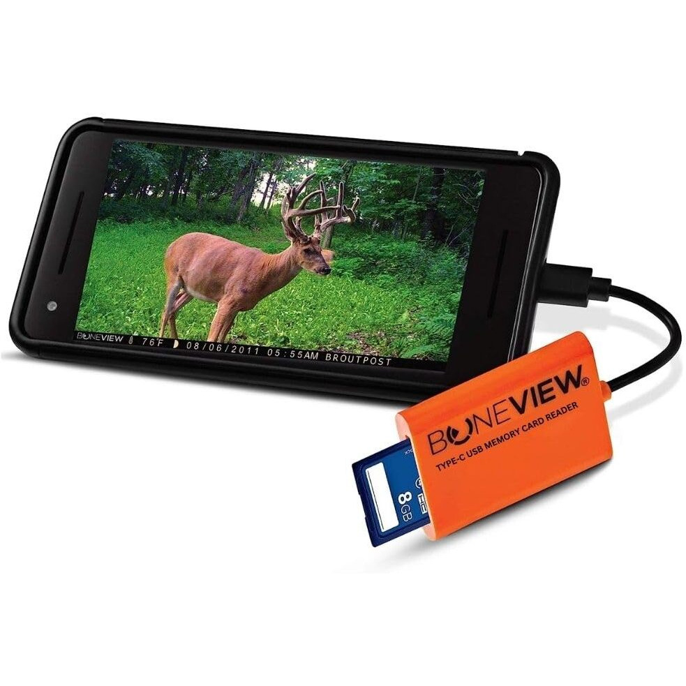 Boneview Sd Card Reader, Type-C Usb Trail Camera Viewer Plays Deer Hunting Photo Video On Android Phone Or Tablet