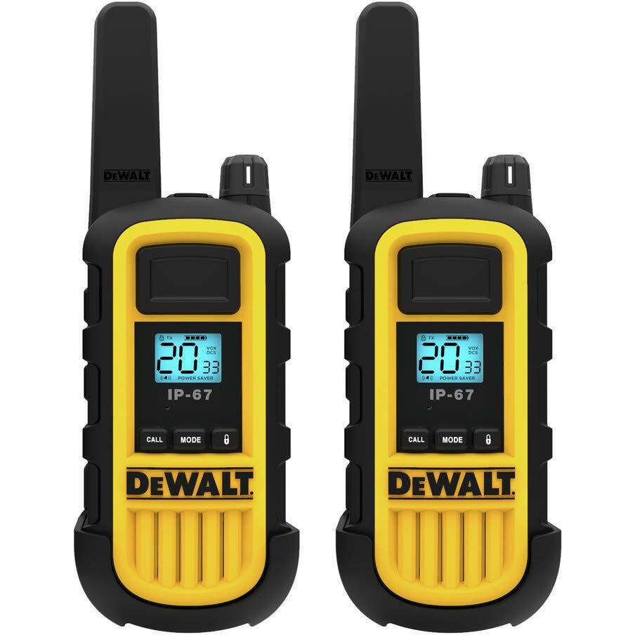 Dewalt Dxfrs800 2 Watt Heavy Duty Walkie Talkies - Waterproof, Shock Resistant, Long Range & Rechargeable Two-Way Radio With Vox (2 Pack)