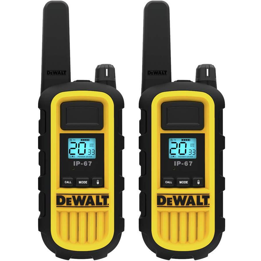 Dewalt Dxfrs800 2 Watt Heavy Duty Walkie Talkies - Waterproof, Shock Resistant, Long Range & Rechargeable Two-Way Radio With Vox (2 Pack)