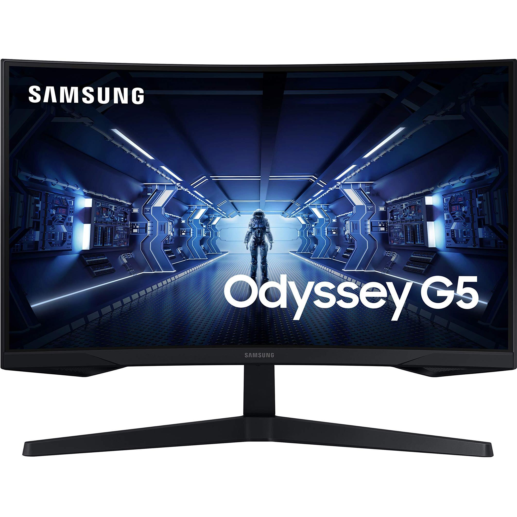 Samsung Odyssey G5 Series 27-Inch Wqhd (2560X1440) Gaming Monitor, 144Hz, Curved, 1Ms, Hdmi, Display Port, Freesync Premium (Lc27G55Tqwnxza)
