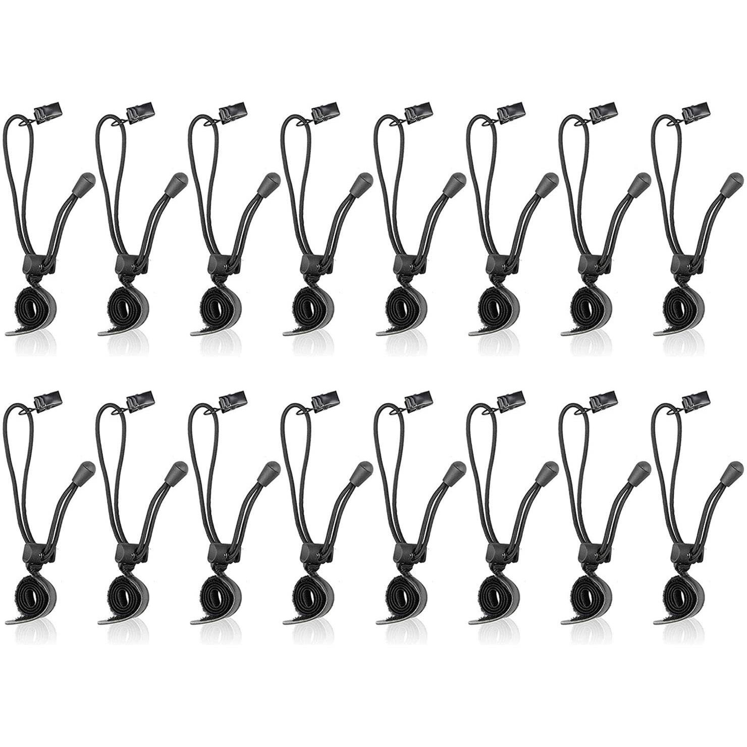 Slow Dolphin Backdrop Background Muslin String Clips Holder Multifunctional For Photo Video Photography Studio 16 Pack, Black