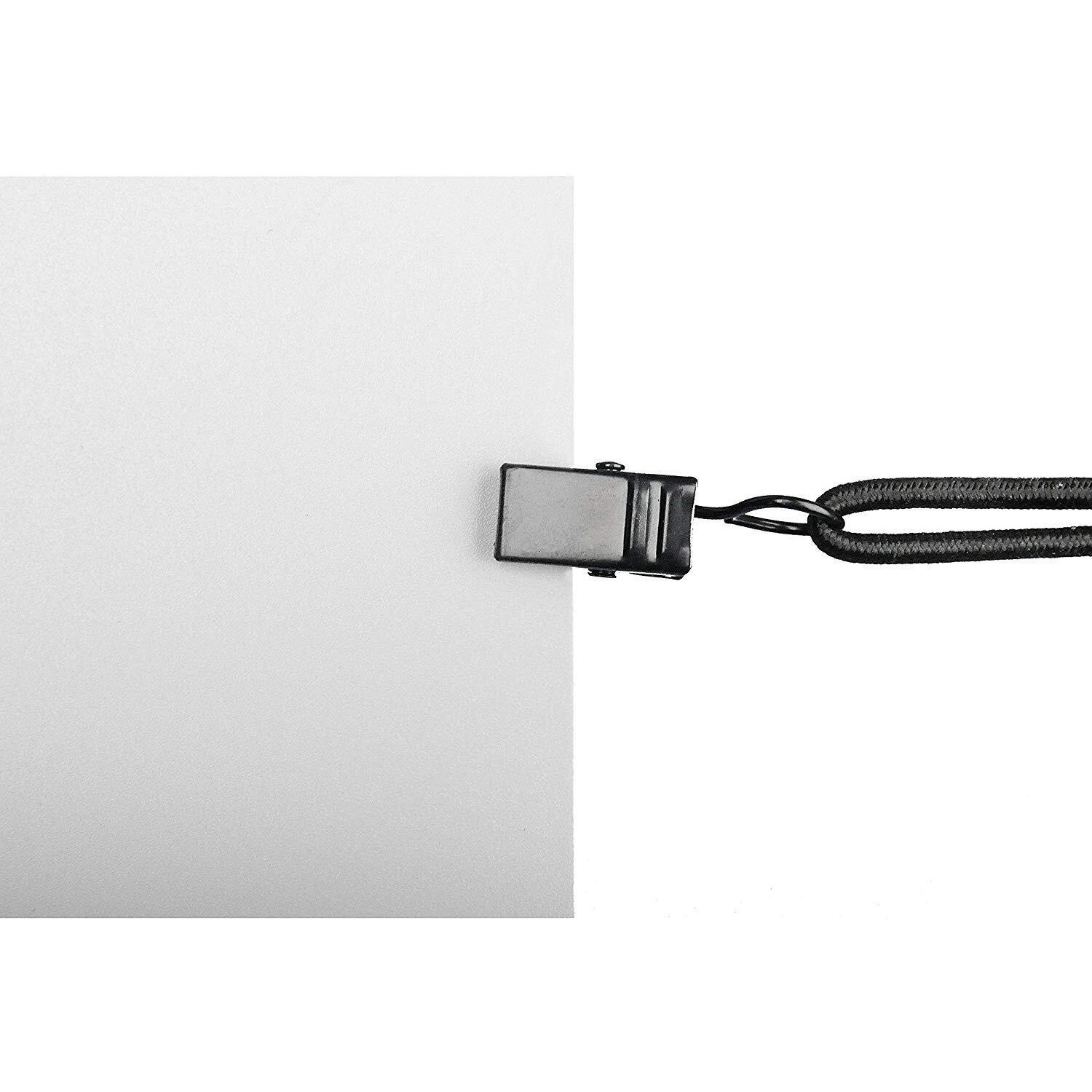 Slow Dolphin Backdrop Background Muslin String Clips Holder Multifunctional For Photo Video Photography Studio 16 Pack, Black