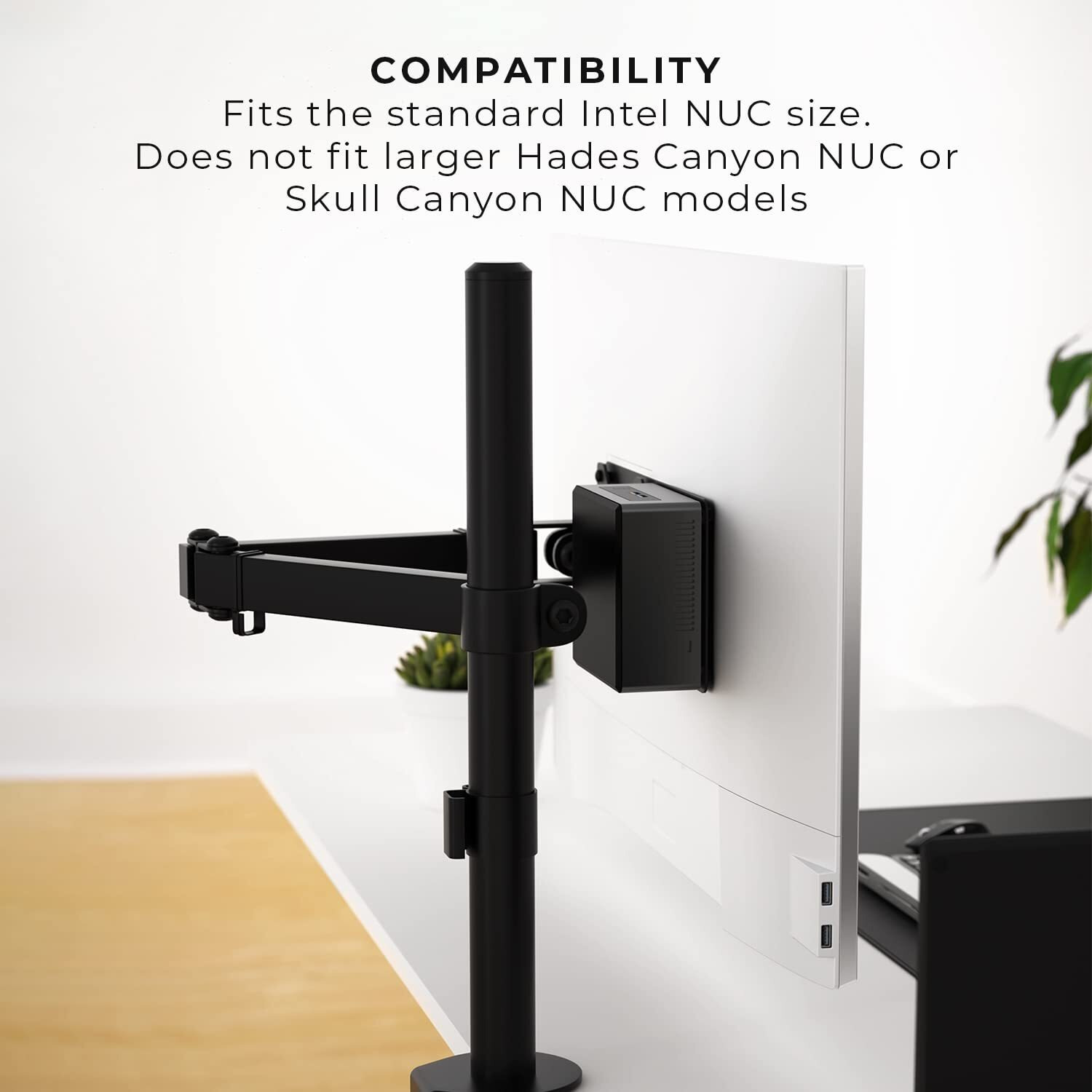 Humancentric Mounting Bracket Compatible With Intel Nuc, Vesa Monitor Arm Extension Plate Compatible With The Nuc Mini Pc Computer