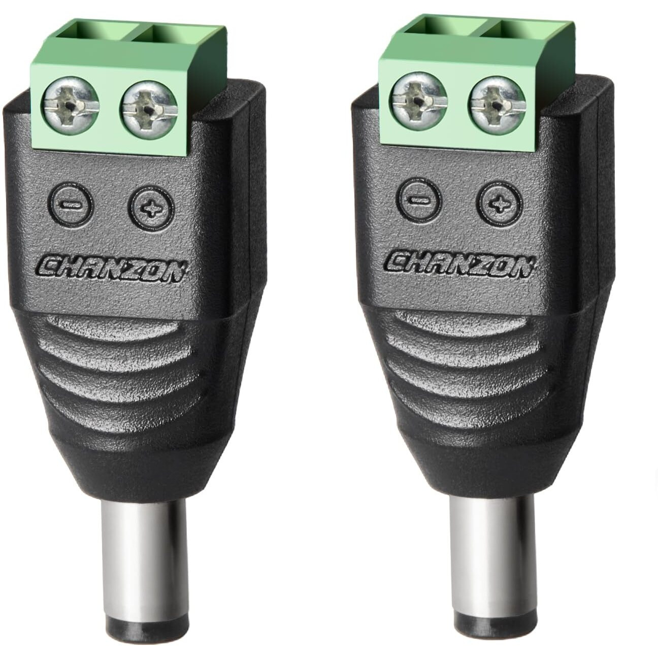 Chanzon Male 10 Pcs 12V 5.5 Mm X 2.1 Mm Dc Power Jack Connector 24V Barrel Plug For Cctv Security Camera Cable Wire Adapter