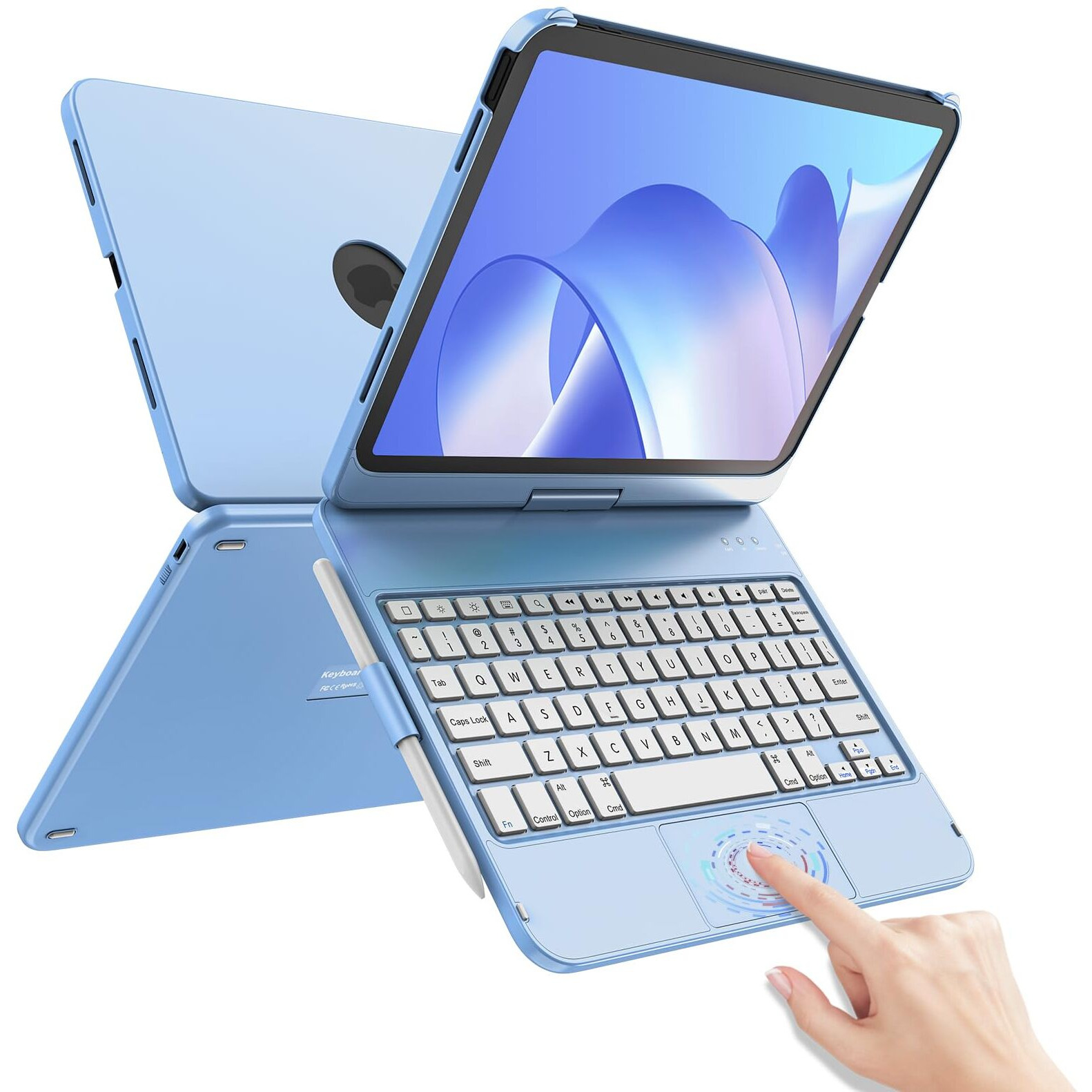 Taiyang For Ipad 10Th Generation Case With Keyboard For Ipad 10.9" 2022, Touch Keyboard For Ipad 10Th Generation Case -360 Rotatable,Pencil Holder,Touch Trackpad Keyboard Case For Ipad 10Th Gen