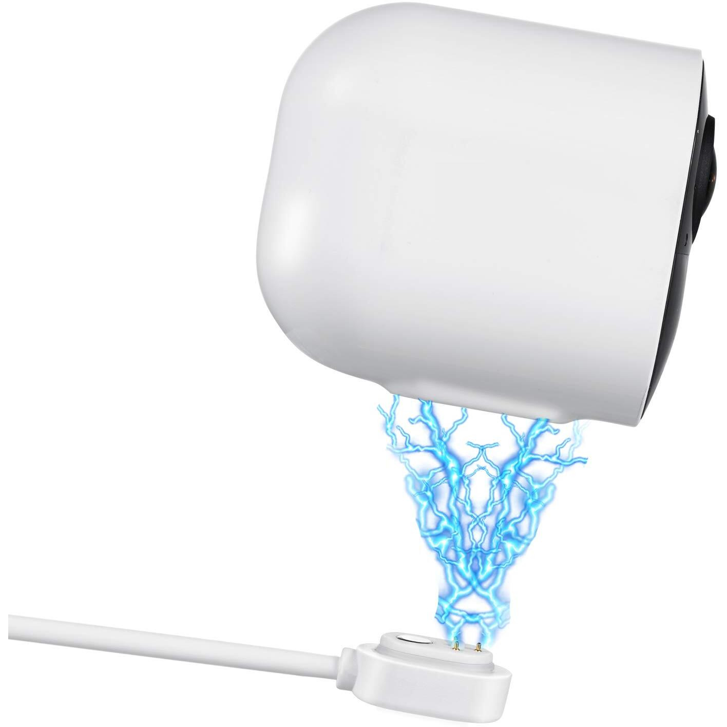 6Ft/1.8M Weatherproof Outdoor Charging Cable With Quick Charge Adapter Compatible With Arlo Ultra/Ultra 2/Pro 3/Pro 4/Pro 5S (White) (Not Compatible With Arlo Essential Spotlight)