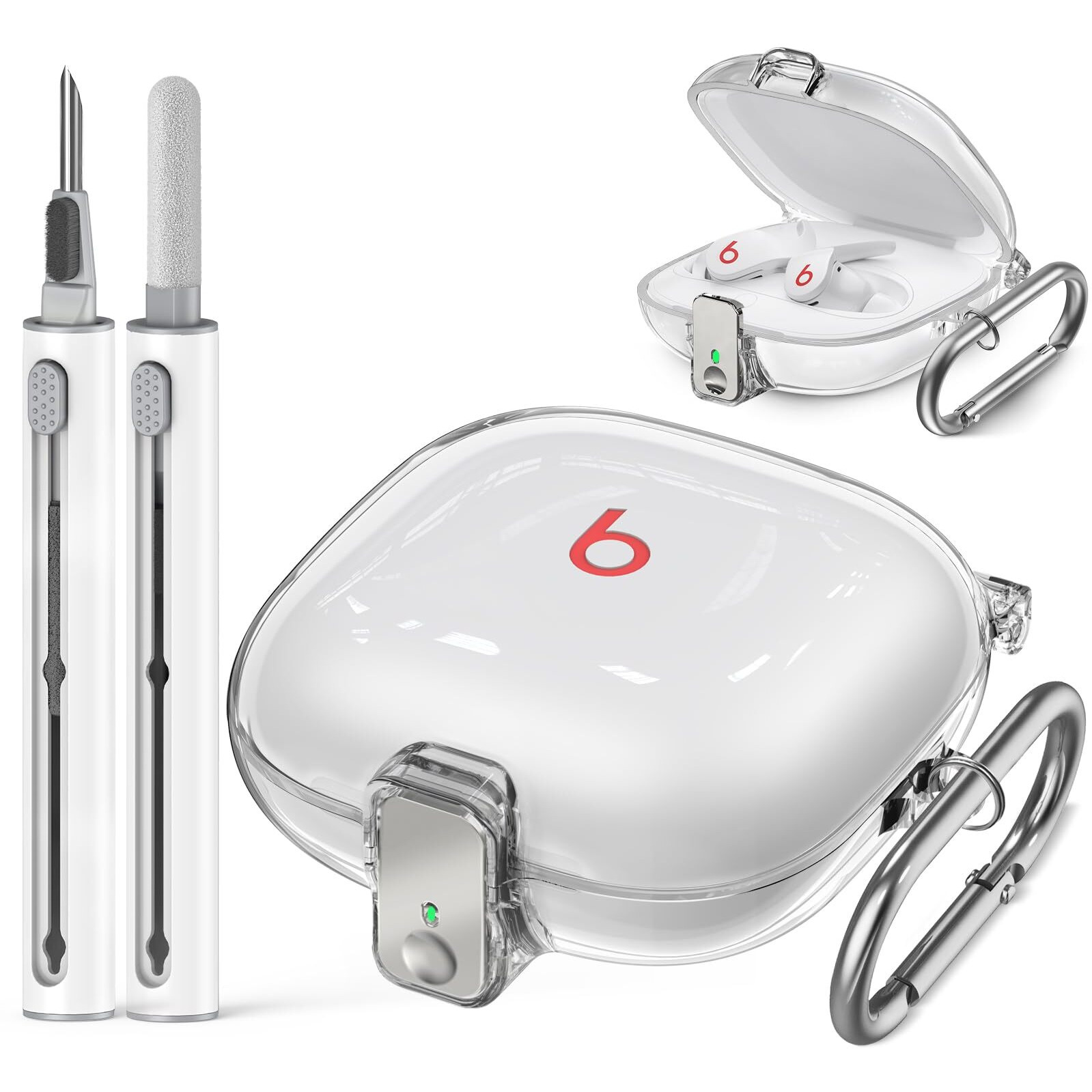 Inesore With Lock Clear Case For Beats Fit Pro Case Cover, Multifunctional Cleaner Pen Tool For Beats Fit Pro Earbuds(Clear)