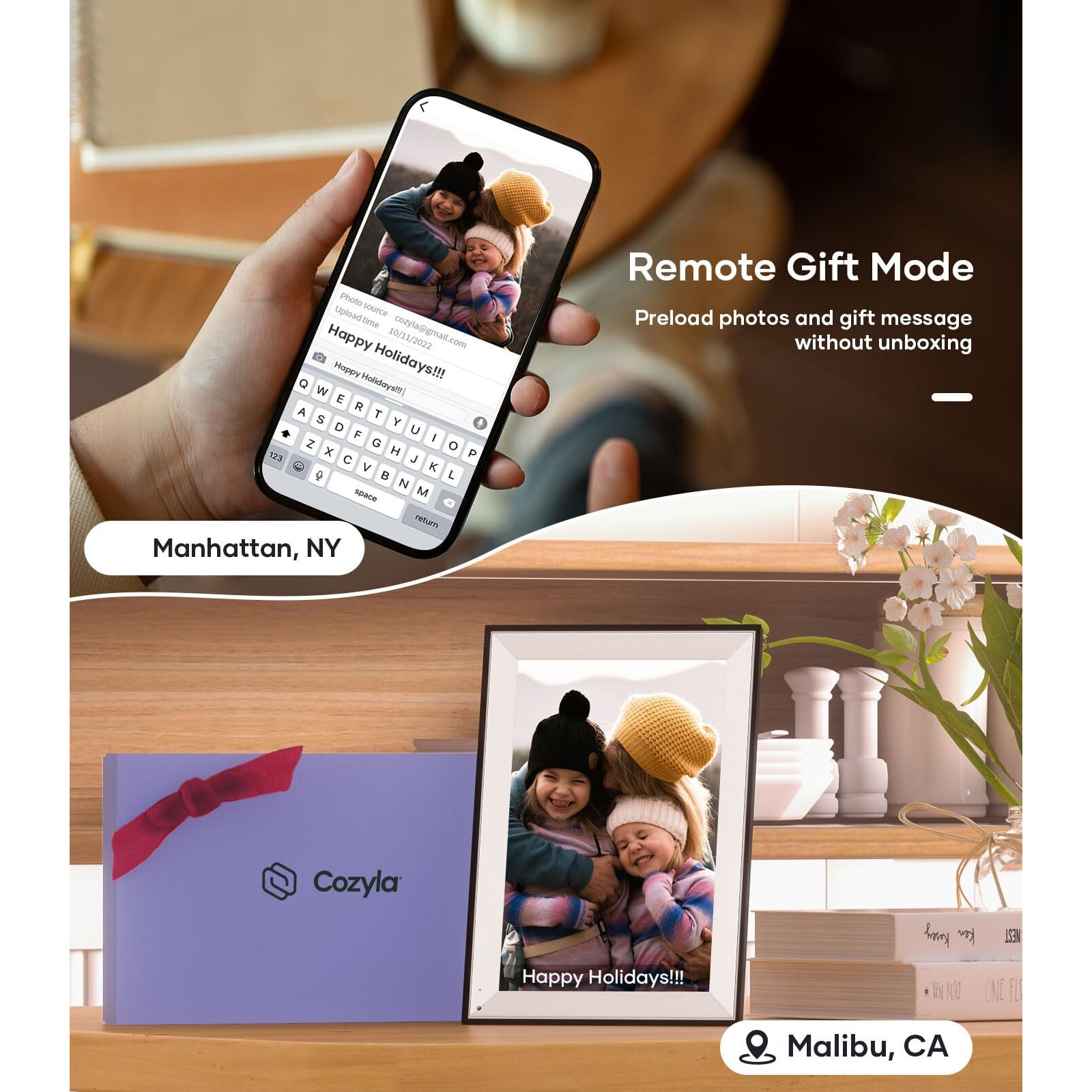 Cozyla Digital Photo Frame Wifi Smart Digital Picture Frame Unlimited Storage Share Photo With Family And Friend Via App Email Google Photos Instagram Web Browser Photo Frame Electronic 10.1 Inch Mat