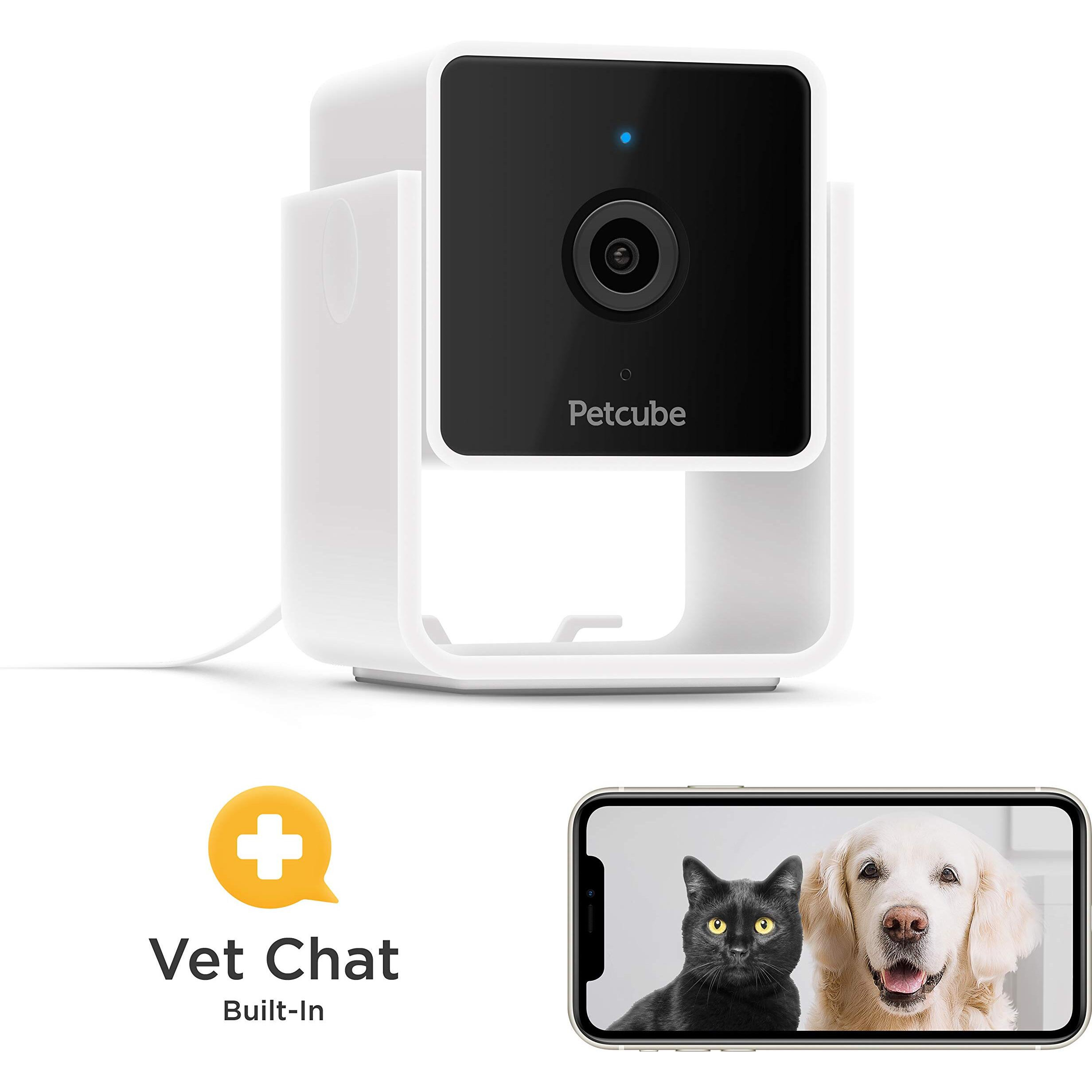 Petcube Cam Indoor Home Security Camera With 1080P Hd Video, Two-Way Audio, Motion Detection, And Phone App, Night Vision Wi-Fi Camera For Apartment Security, Video Baby Monitor, Pet Camera (2Pack)