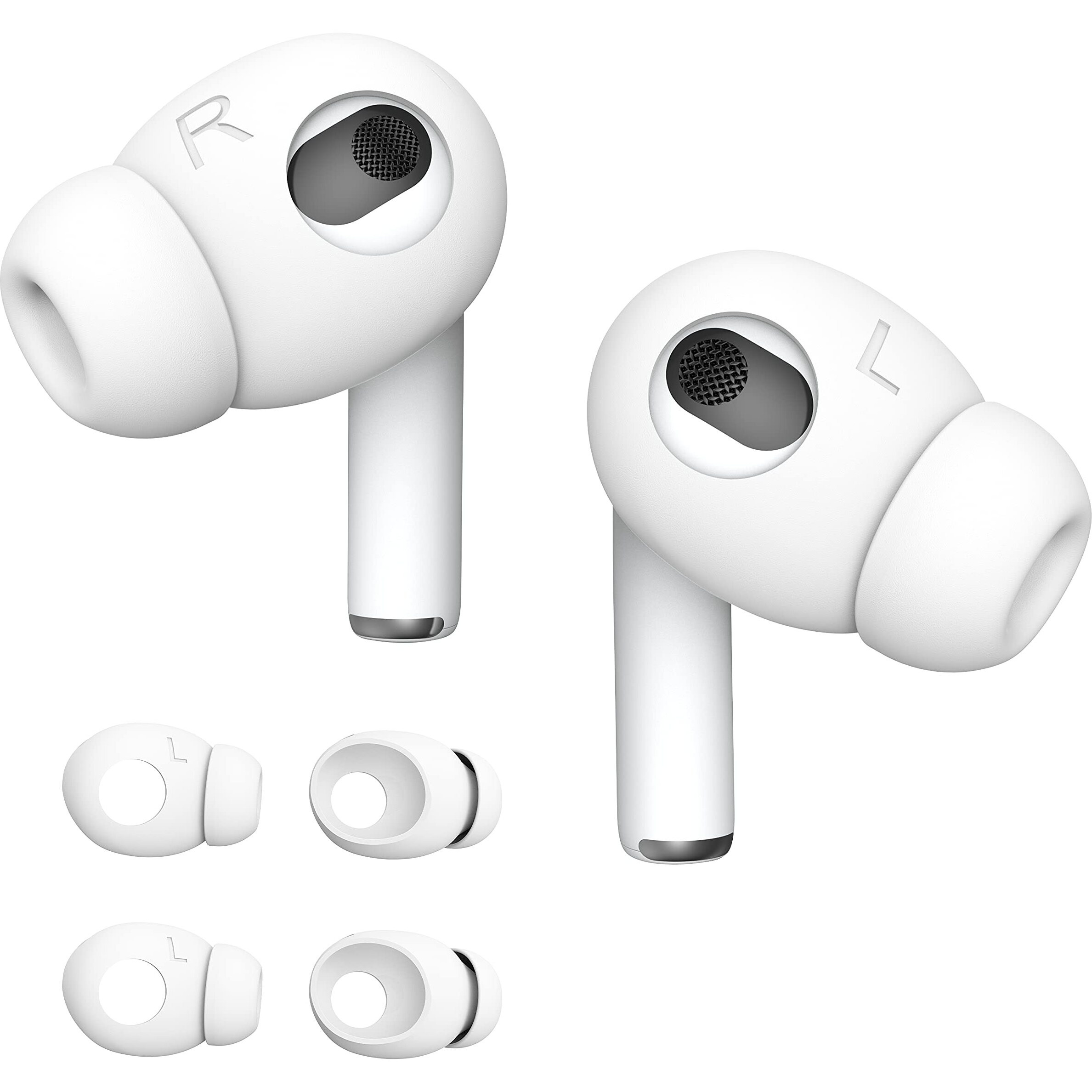 Damonlight 2 Pairs Airpods 3 Ear Tips Grip Silicone Earbuds Cover [Added Storage Pouch][Us Patent Registered] Compatible With Apple Airpods 3Rd Generation (White)