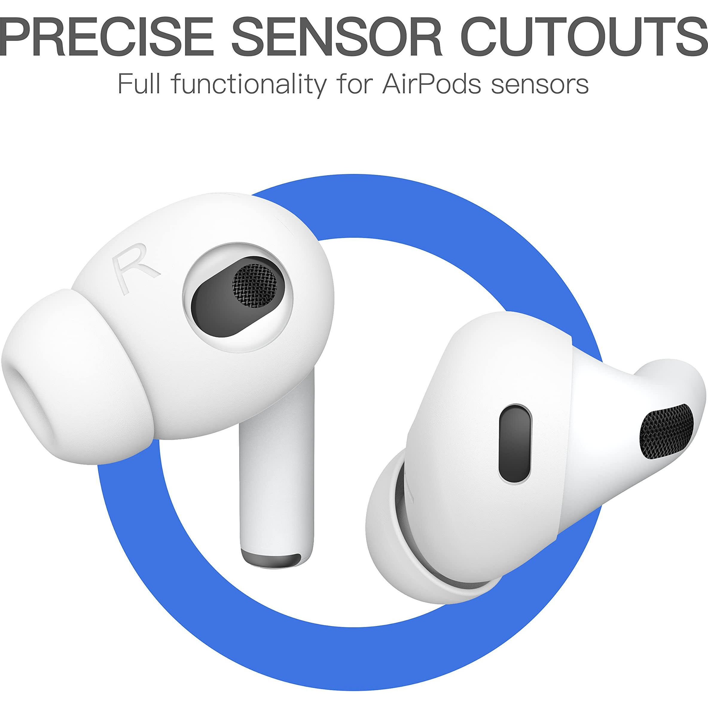 Damonlight 2 Pairs Airpods 3 Ear Tips Grip Silicone Earbuds Cover [Added Storage Pouch][Us Patent Registered] Compatible With Apple Airpods 3Rd Generation (White)