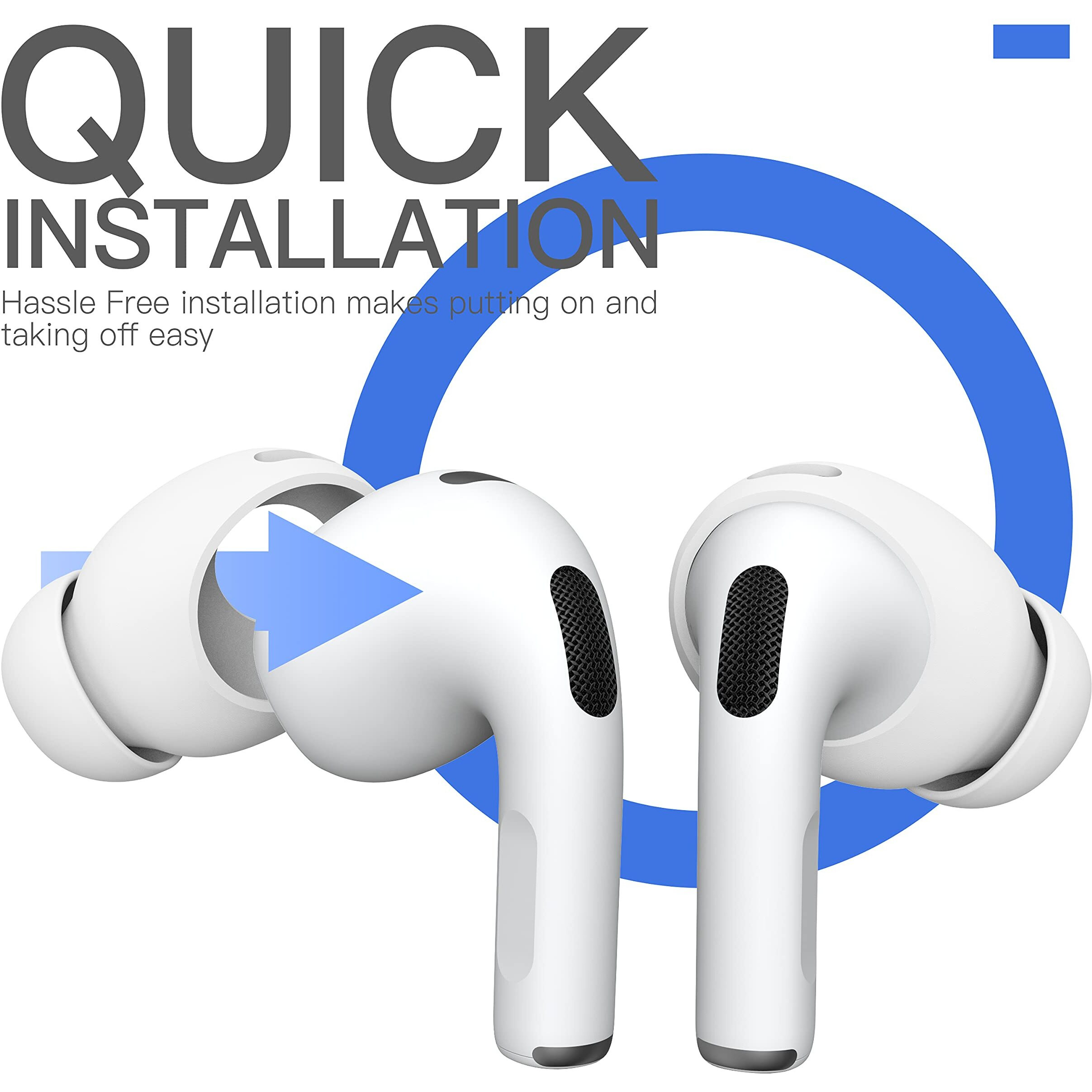 Damonlight 2 Pairs Airpods 3 Ear Tips Grip Silicone Earbuds Cover [Added Storage Pouch][Us Patent Registered] Compatible With Apple Airpods 3Rd Generation (White)