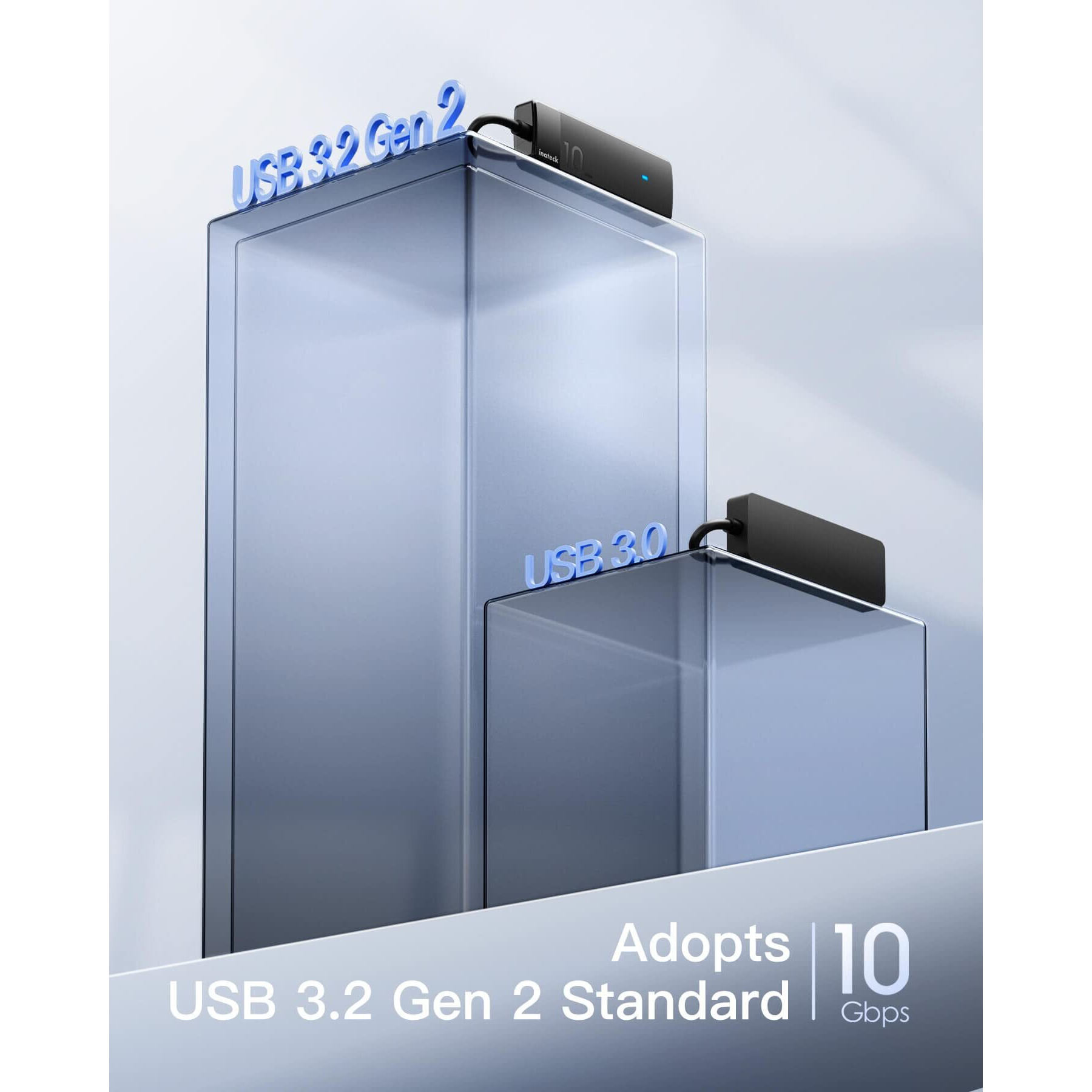 Inateck Usb C Hub, Usb 3.2 Gen 2 Usb C Hub With 4 Usb A Ports, 10Gbps, 1.6 Ft Cable, Compatible With Windows7/8/10/11, Linux, Mac Os Hb2025C