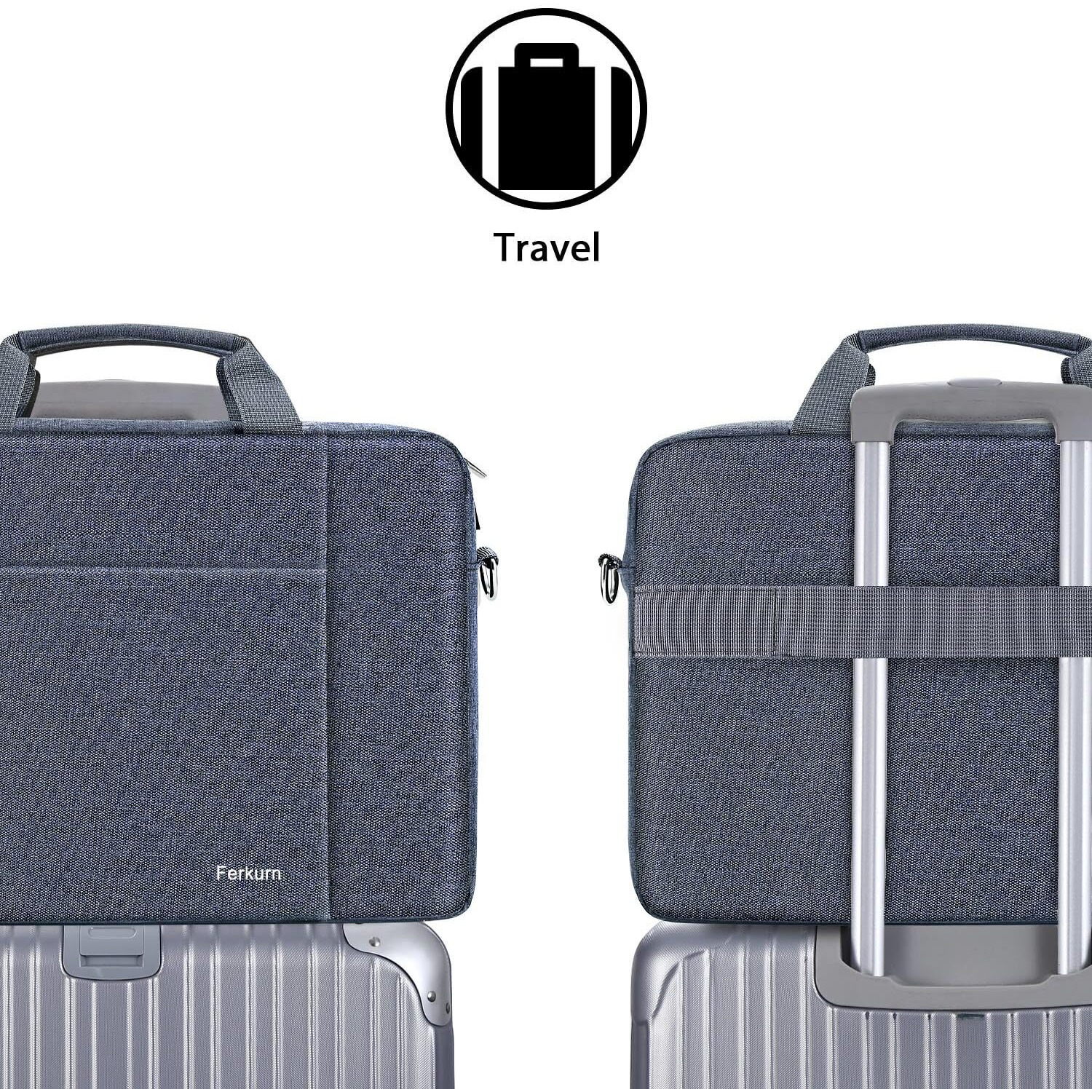 Ferkurn Laptop Bag Women Men Computer Bag For Hp Envy Pavilion Omen/Lg Gram/Msi/Dell Inspiron Xps/Lenovo Thinkpad/Asus/Acer, Shoulder Strap Carrying Briefcase Messenger Bag Case, Grey, 14 Inch