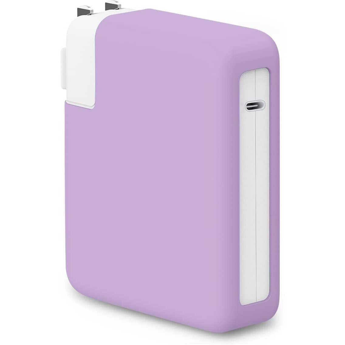 Lcmocico For Macbook Pro 16 Inch 2023 M3 A2991 Power Adapter Cover, 140W Soft Silicone Charger Case Sleeve For Mac Pro 16 A2780 A2485 2021 2022 2023 M2 M1 Pro/Max With Touch Id, Pink Purple