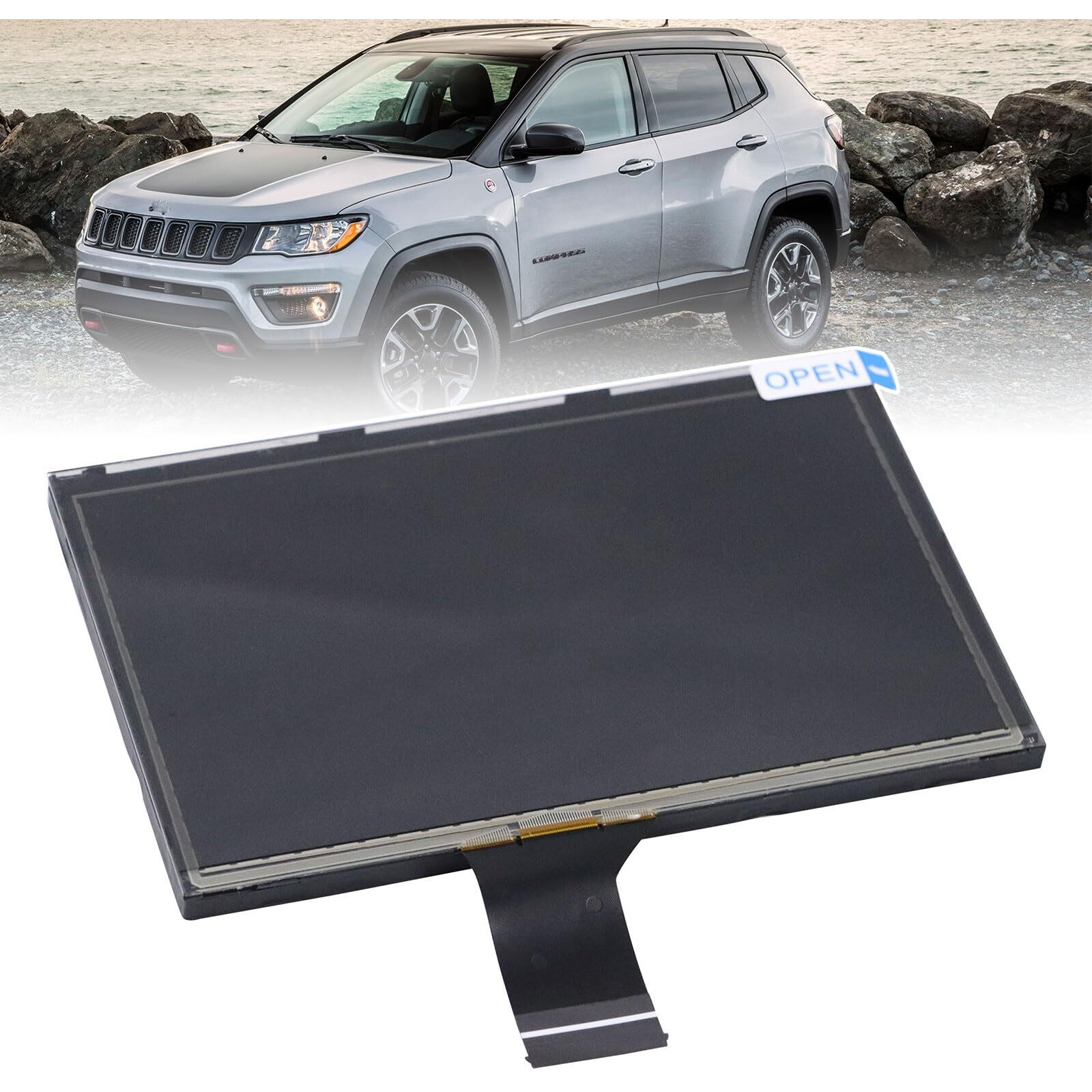 7" Uconnect Touch Screen Digitizer Lcd Monitor Radio Navigation Compatible With Jeep Compass 2017 2018 2019 2020 Radio Navigation Replace  Tdo-Wxga0700K00033-V2 Tdo-Wxga0700K00057-V1