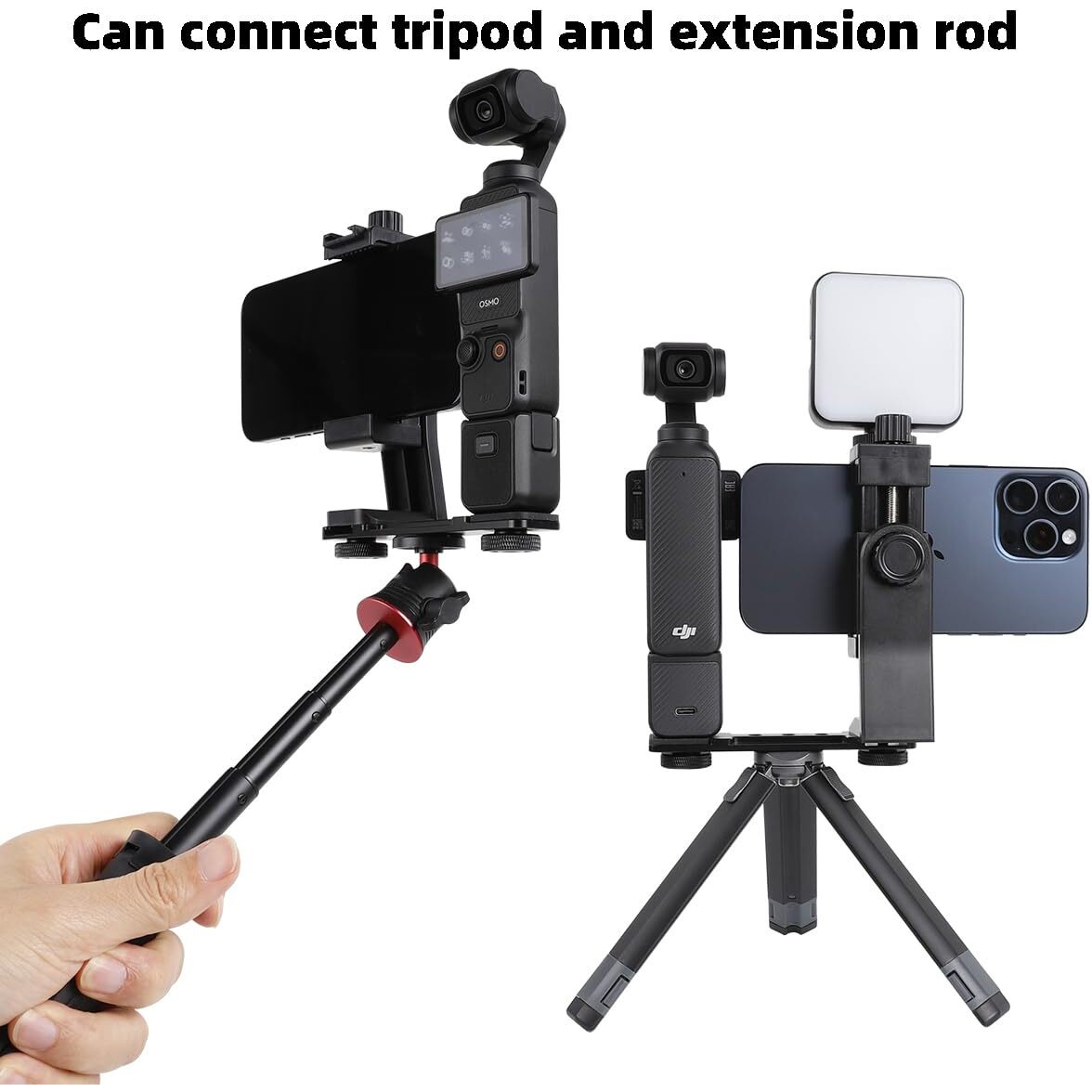 Phone Holder For Dji Osmo Pocket 3, Cell Phone Mount Expansion Accessories With 1/4" Thread Hole Used With Tripod And Extension Rod