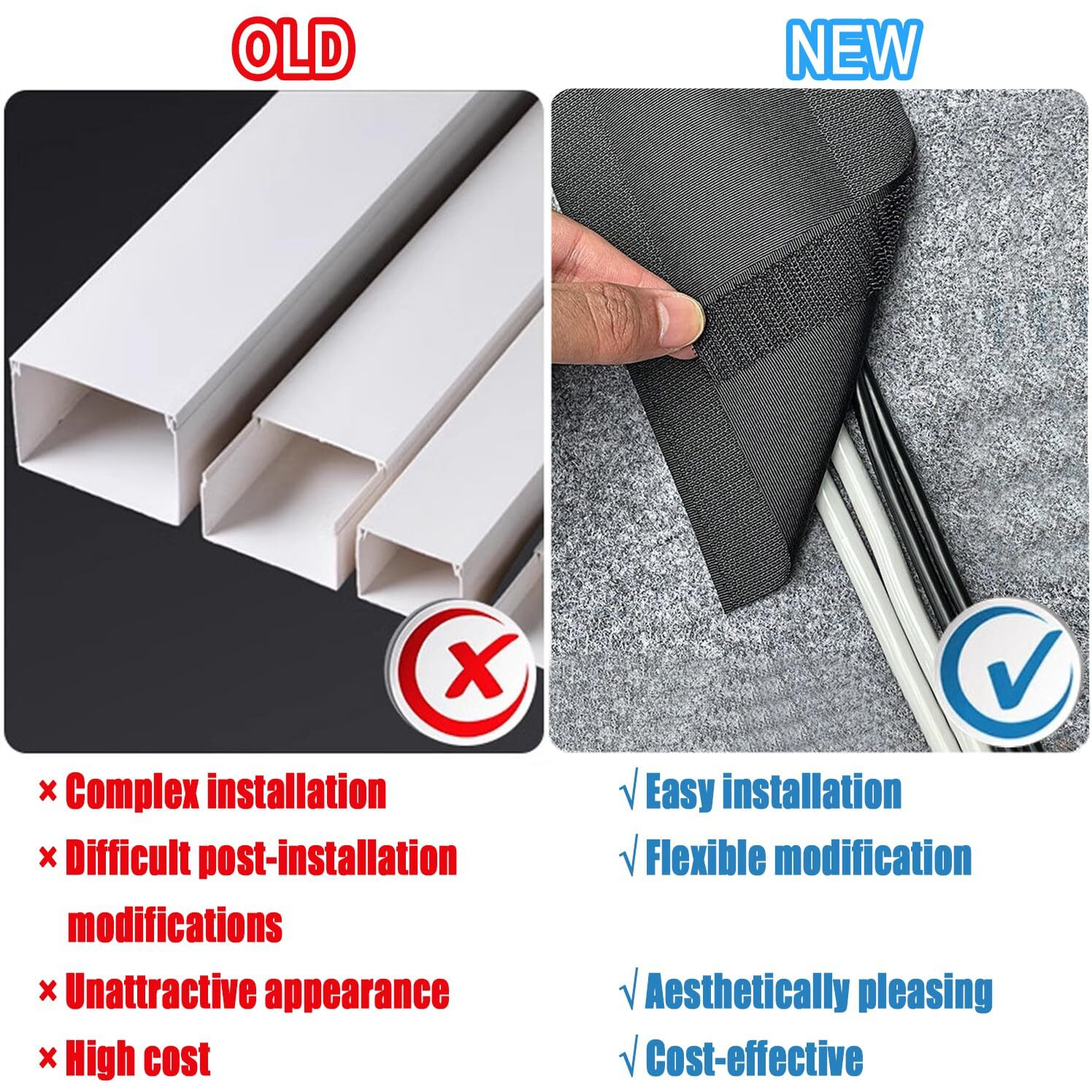 Floor Cable Covers,20 Feet Cord Cover Wire Protector Cable Cover Wire Storage Cover Used To Protect The Cable And Prevent Tripping Over The Cords (Black)