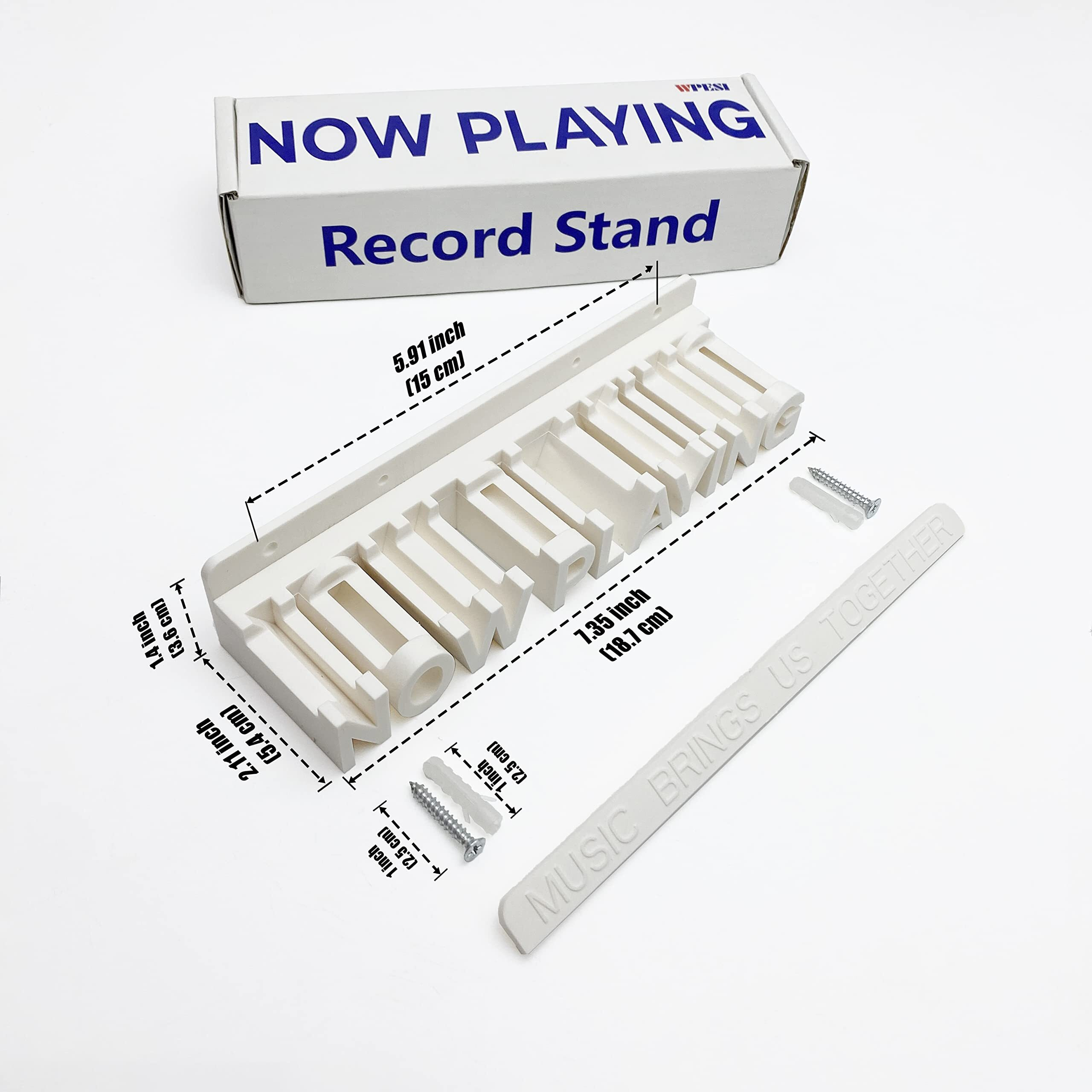 Wpesi Now Playing Vinyl Record Stand Wall Mount,Vinyl Record Wall Mount Display Vinyl Wall Mount Albums Hanging Vinyl Record Wall Record Display Storage Holder (Lvory)