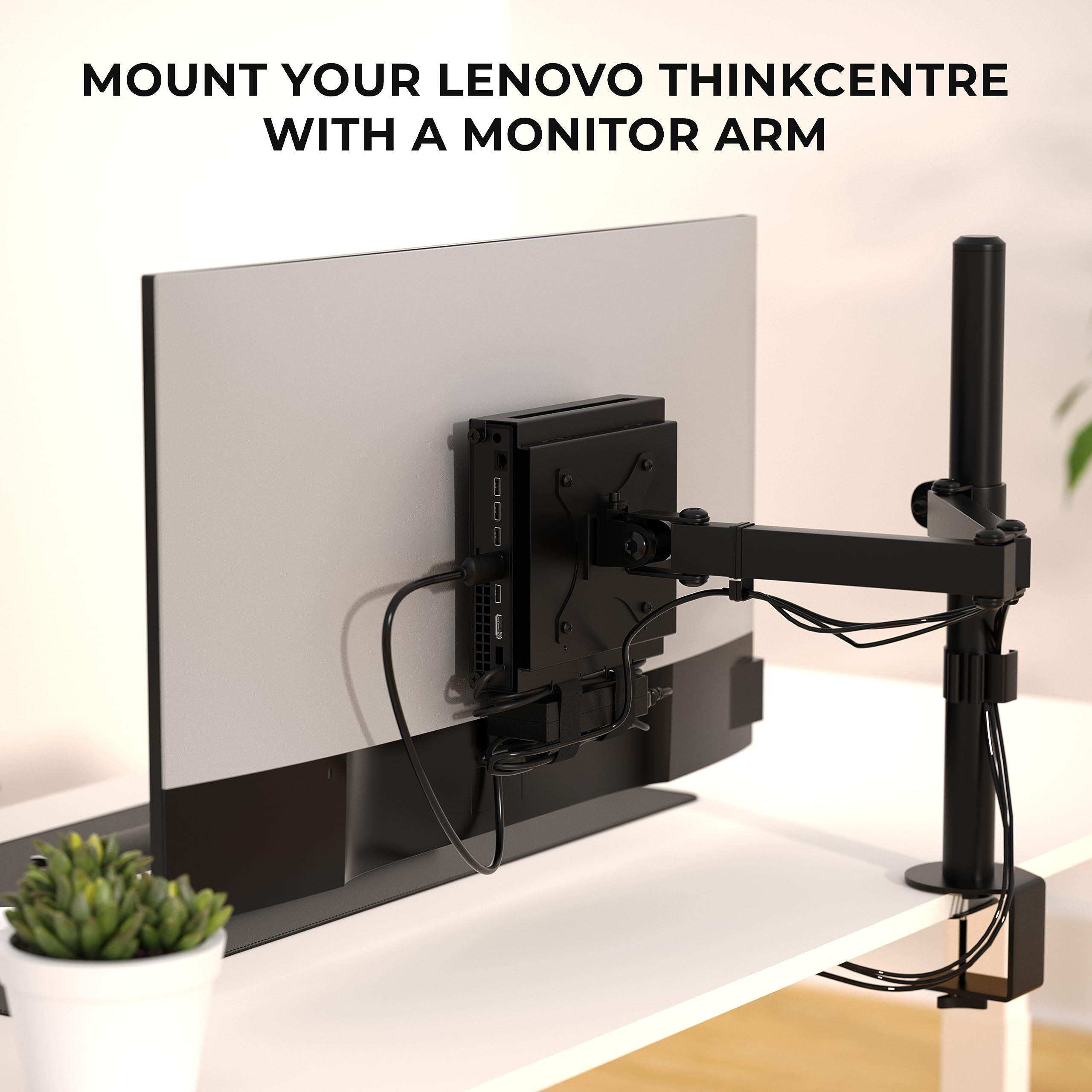 Humancentric Vesa Mount Compatible With Lenovo Thinkcentre Tiny M90Q Gen 2, M80Q Gen3, M90Q Gen3, M90Q Gen 2, M70Q Gen 2, M60E, M75Q Gen2, M70Q