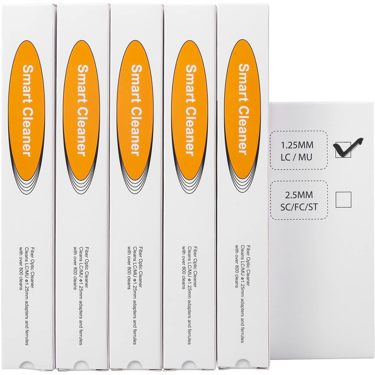 Fyboptwu - 5 Pcs Fiber Optic Cleaner Fiber Optic Tools Cleaing Pen For Lc/Mu 1.25Mm Connector Over 800 Cleans Fiber End Face Cleans & Optical Connector Cleans