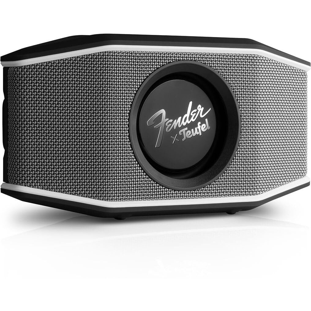 Fender X Teufel Rockster Go 2 Portable Bluetooth Speaker - Powerful Sound, Rugged, Waterproof, 28 Hour Battery, Carrying Strap For Outdoors And Travel