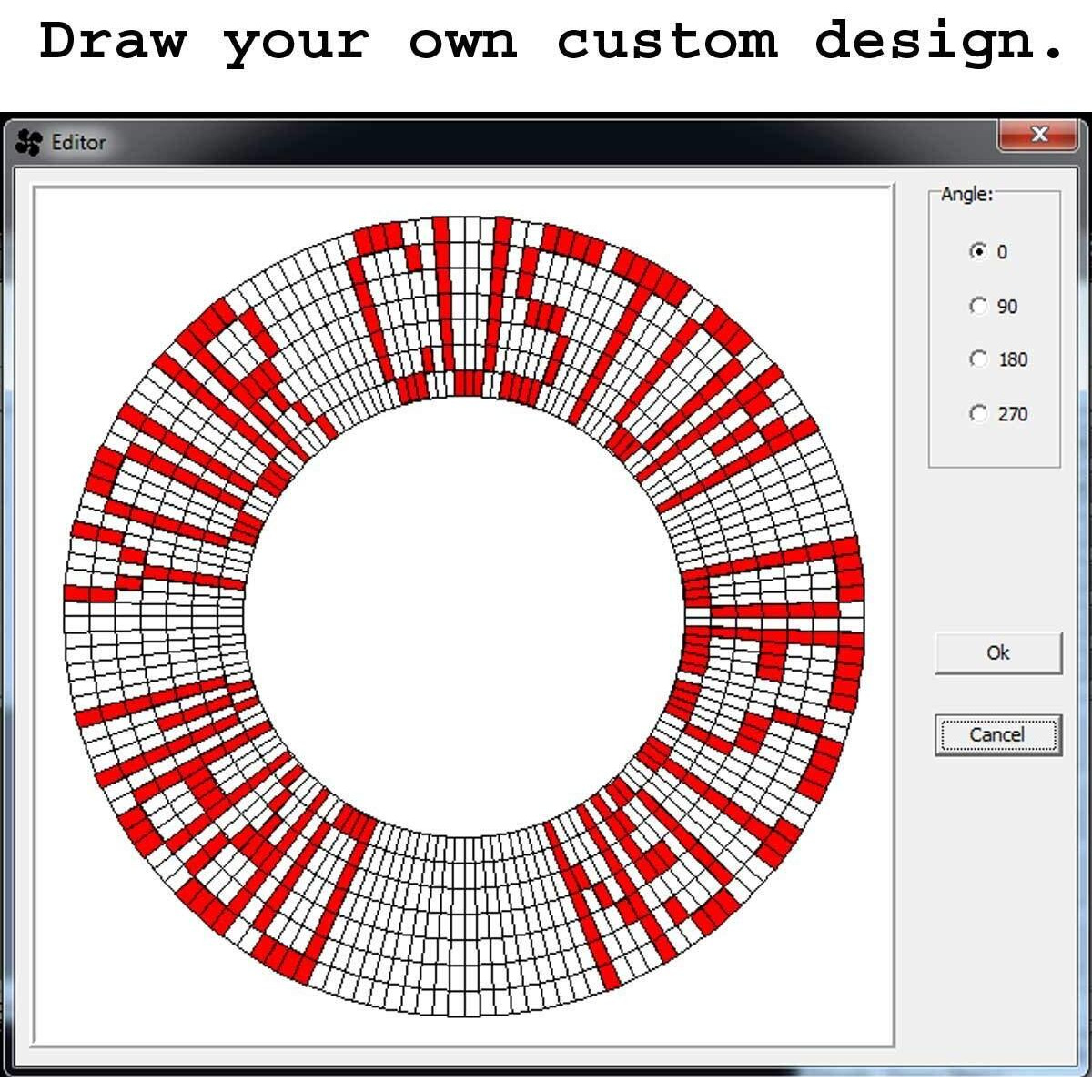 Powertrc Programmable Message Fan With Customized Drawing-Usb Powered-(Red Led)