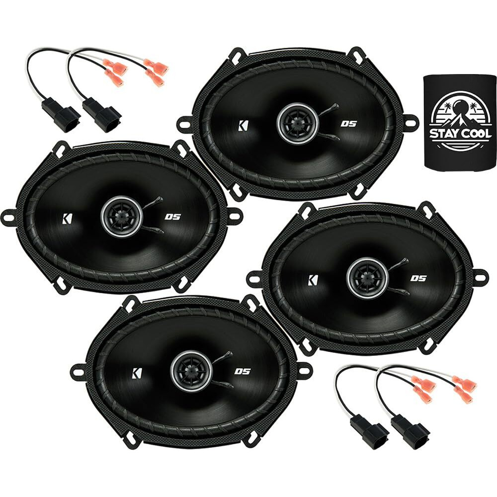 Kicker Speakers 6X8 Inch For Ford F-150 1999-2014 Upgrade Kit - 4 Pack Of Ds Series With Harness, Coaxial Car Audio Front And Rear Door Speaker Dsc680, 43Dsc6804