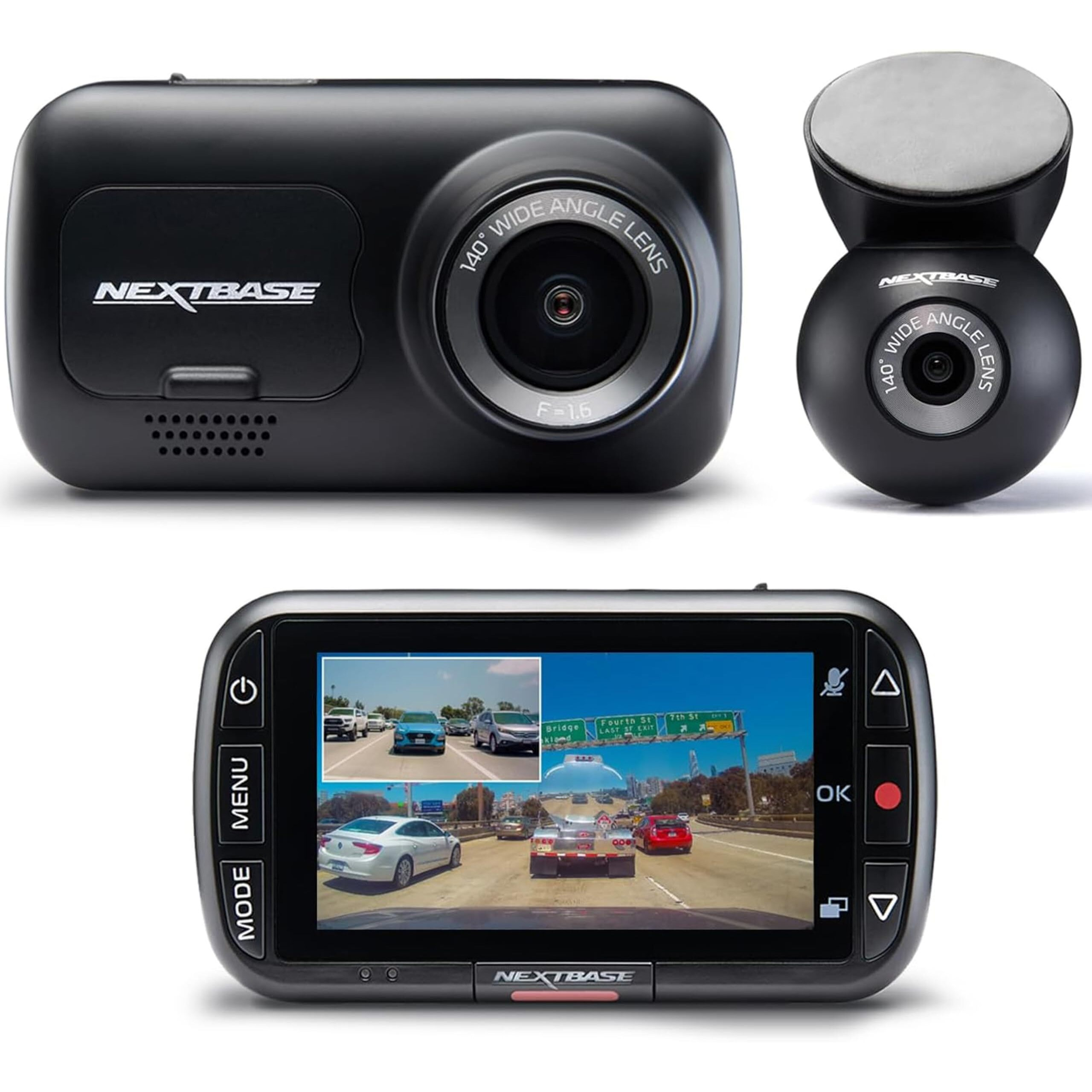 Nextbase 320Xr 1080P Dash Cam With Parking Mode & Rear Window Cam - Night Vision Dash Cam Front And Rear, Automatic Loop Recording, File Protection, Reliable Motion Activated Car Camera