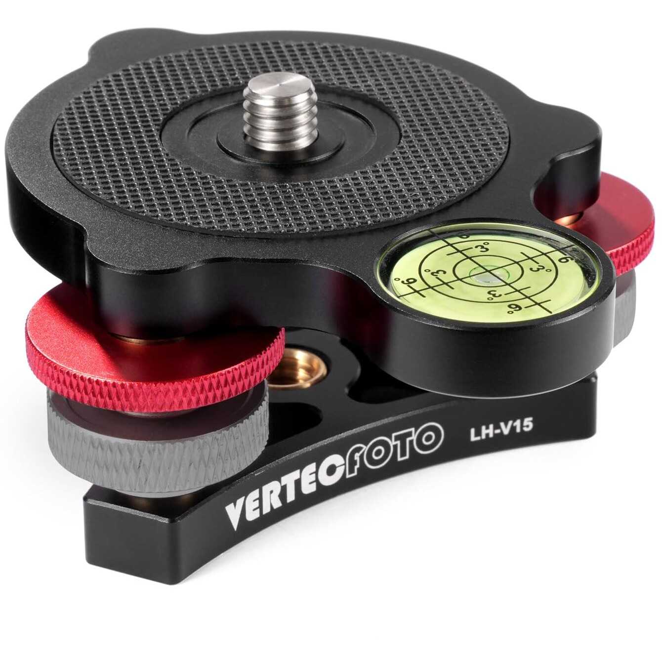 Vertecfoto Upgraded Tripod Leveling Base  Bigger Bubble Level W/Crosshair, Fine Leveling Faster Enlarged Lock Knobs, Lock Easier, Perfect For A Smart Telescope Or Panos Max Load 33 Ib