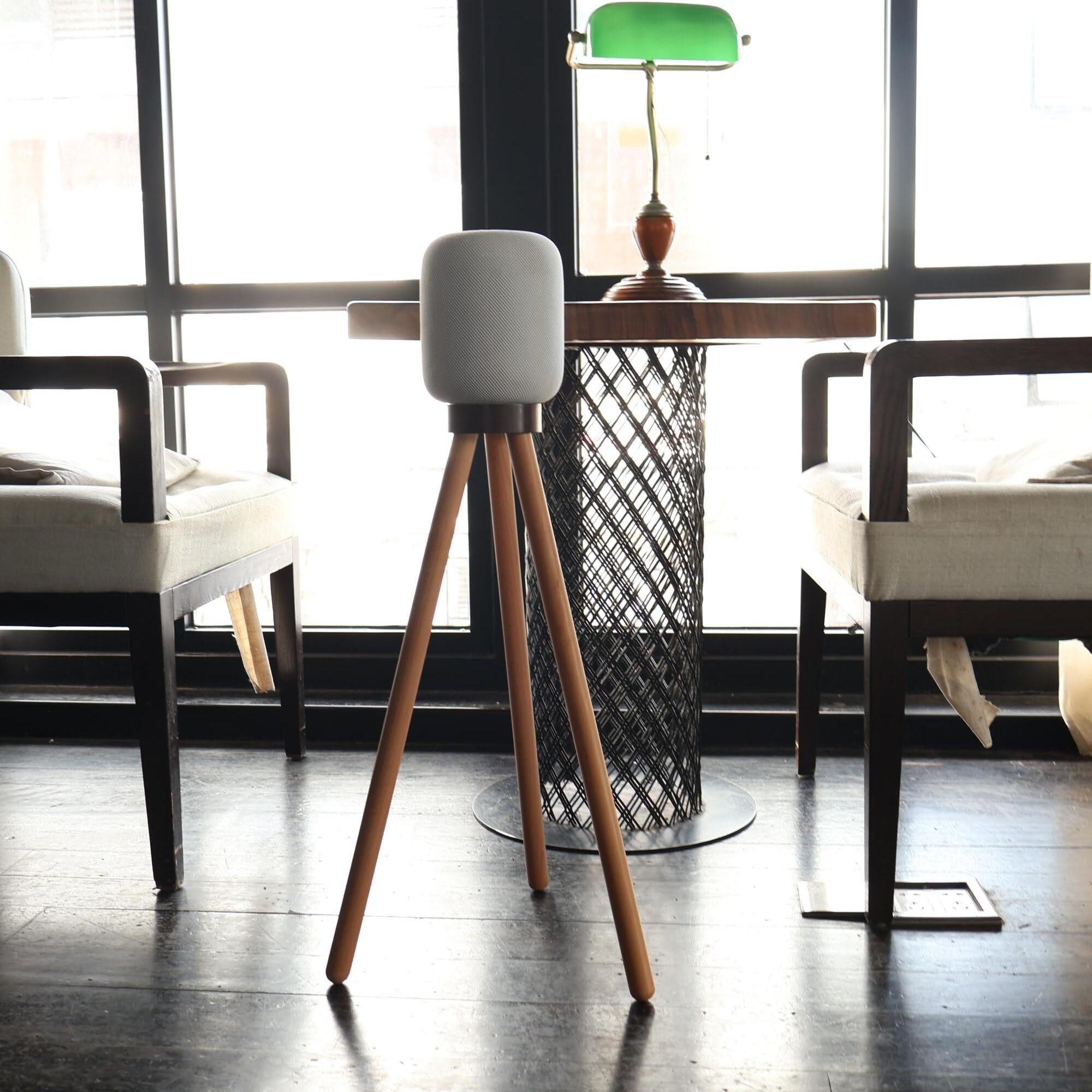 Hookmemo Speaker Stand For Homepod 2 (2023) (Real Wood StandWalnut+Beech)