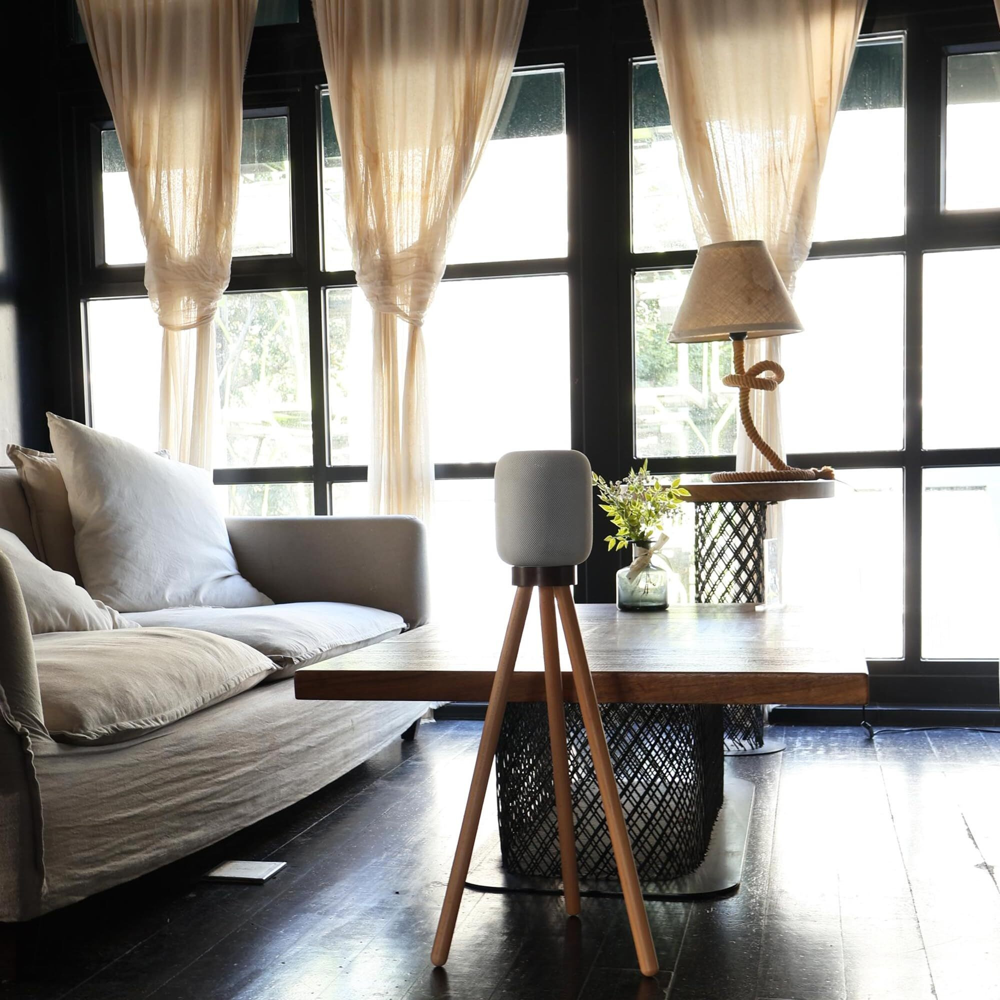 Hookmemo Speaker Stand For Homepod 2 (2023) (Real Wood StandWalnut+Beech)