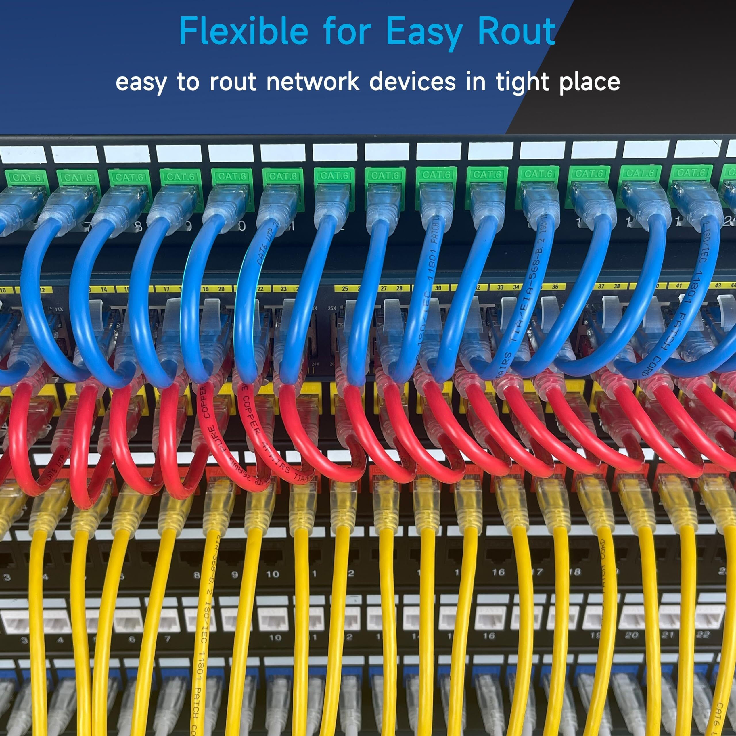 Lysymixs Cat6 Ethernet Patch Cable 0.5 Ft (10 Pack), Cat6 Patch Cable For Data Centers, Cat 6 Patch Cable 10G, Network Patch Cables For Home And Enterprise Network -Black